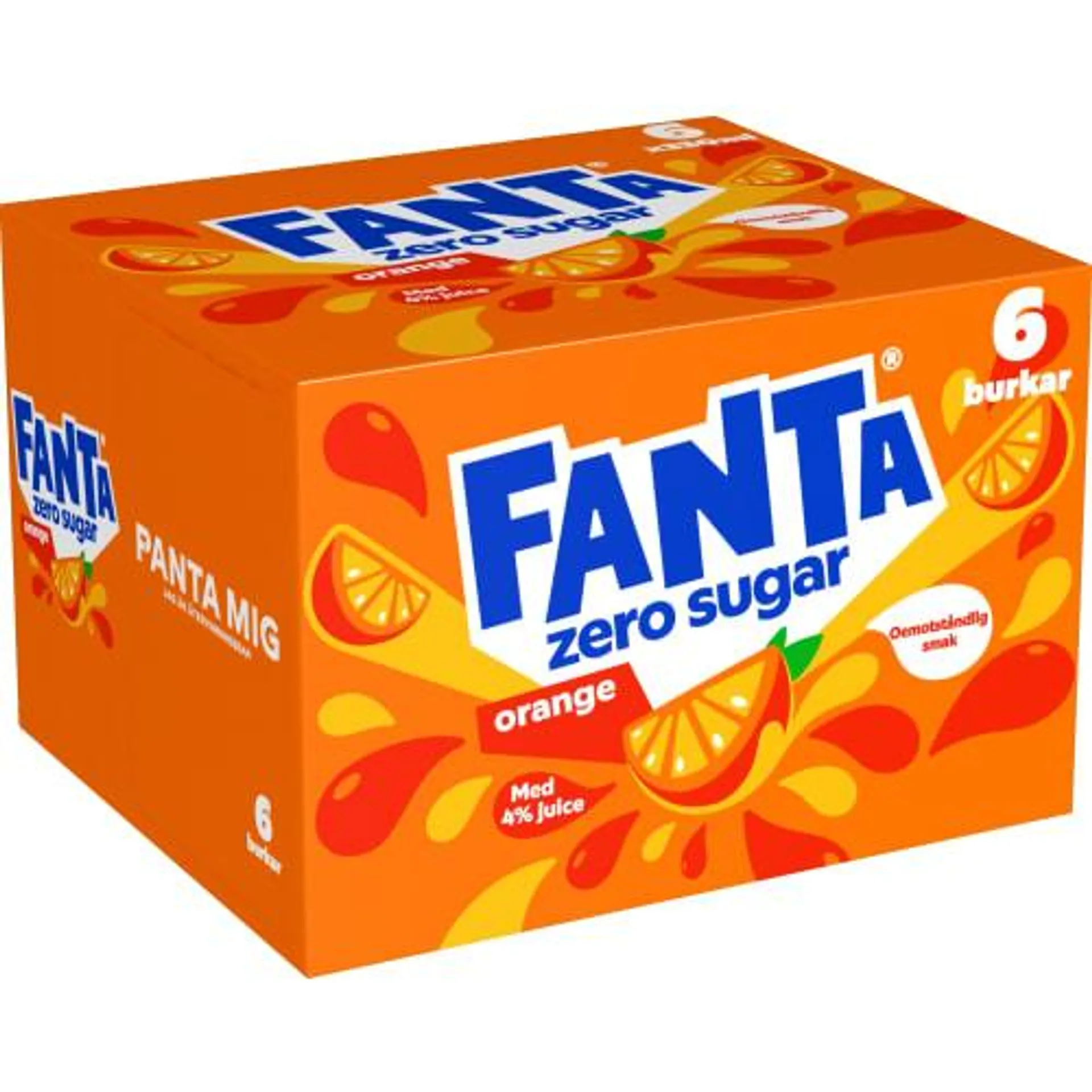 Fanta Orange Zero Läsk, Burk