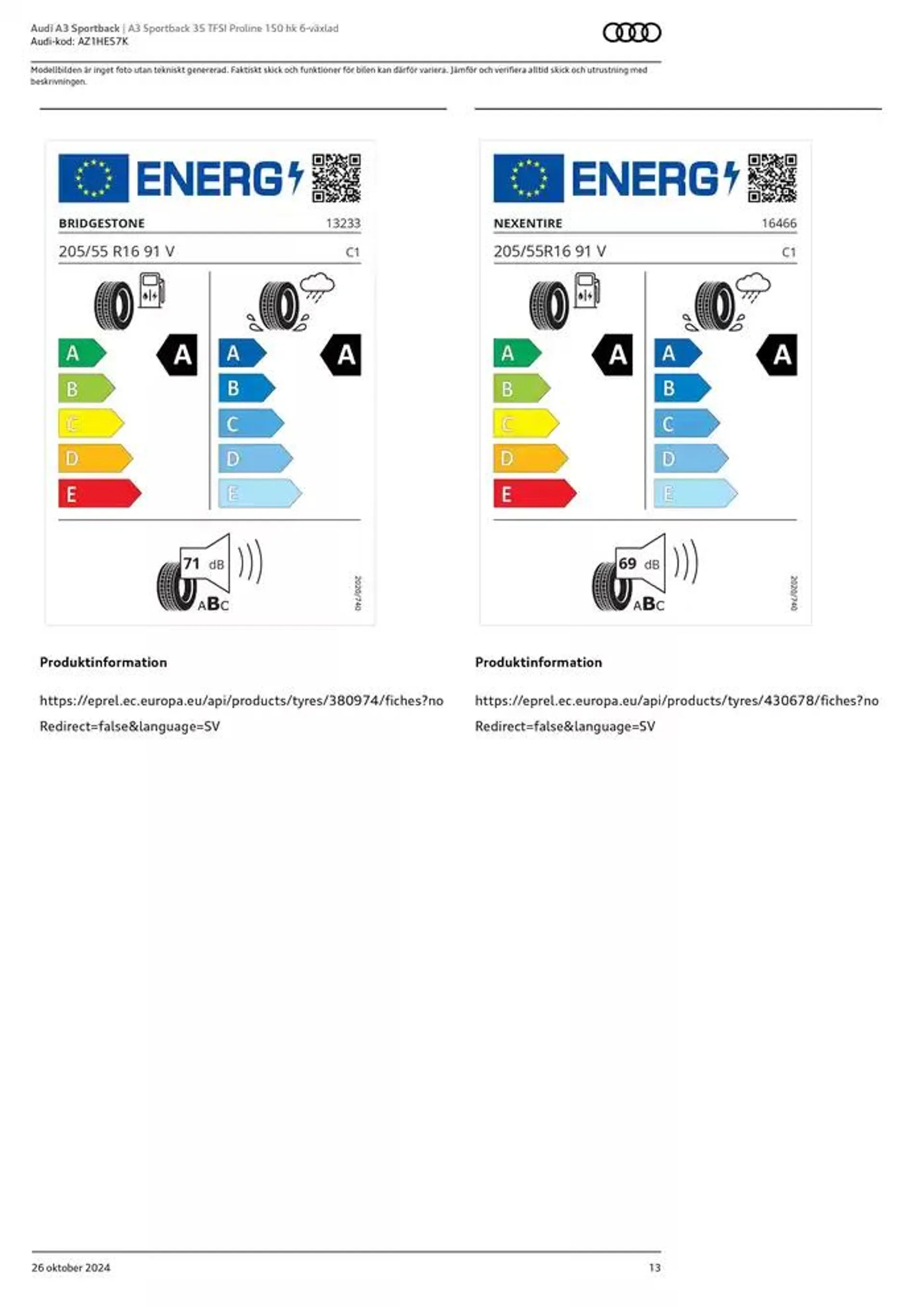 Audi A3 Sportback från 26 oktober till 26 oktober 2025 - Reklamblad sidor 13