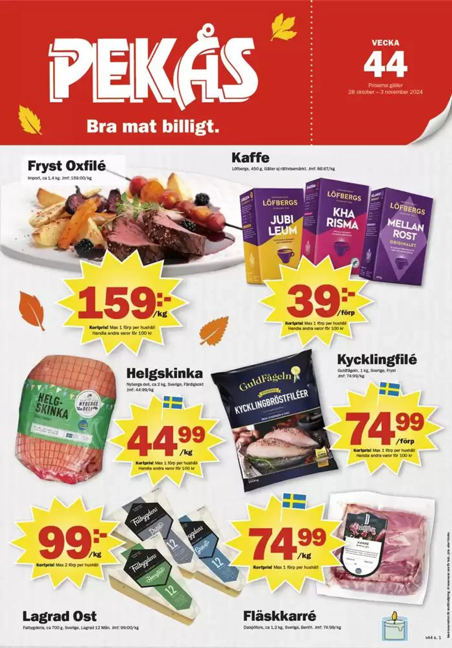 Pekås Veckans kampanjblad från 28 oktober till 11 november 2024 - Reklamblad sidor 1