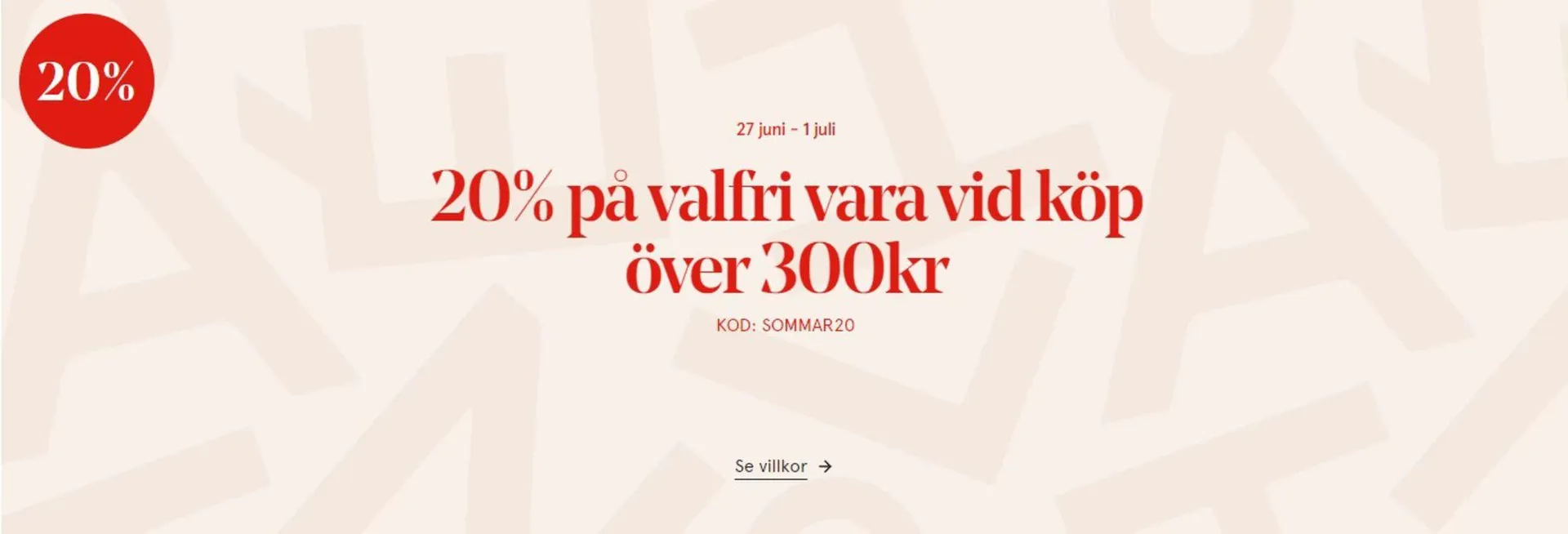 20% på valfri vara vid köp över 300kr - 1