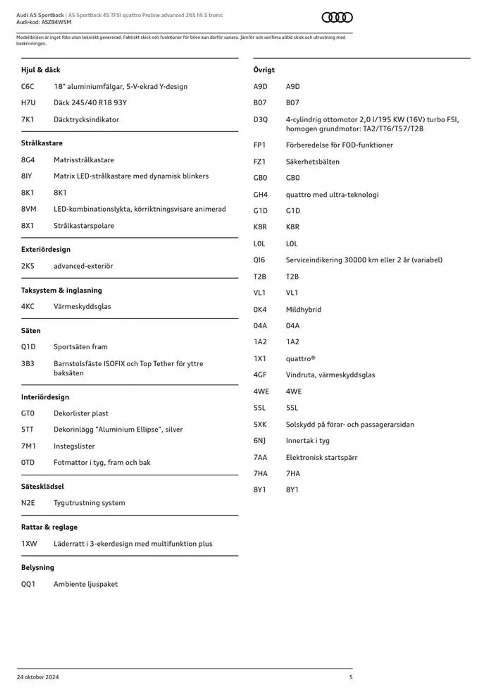Audi A5 Sportback från 24 oktober till 24 oktober 2025 - Reklamblad sidor 5