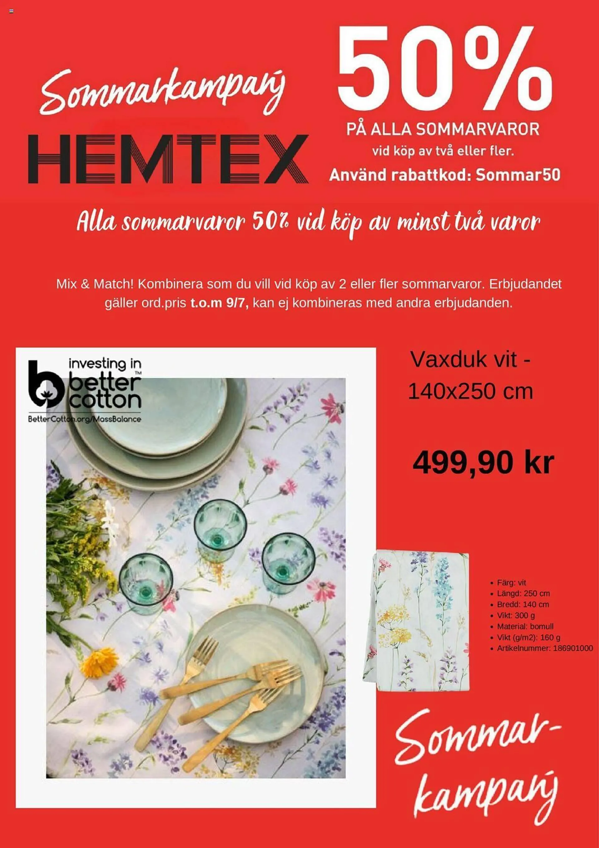 Hemtex reklamblad från 10 juni till 9 juli 2024 - Reklamblad sidor 1