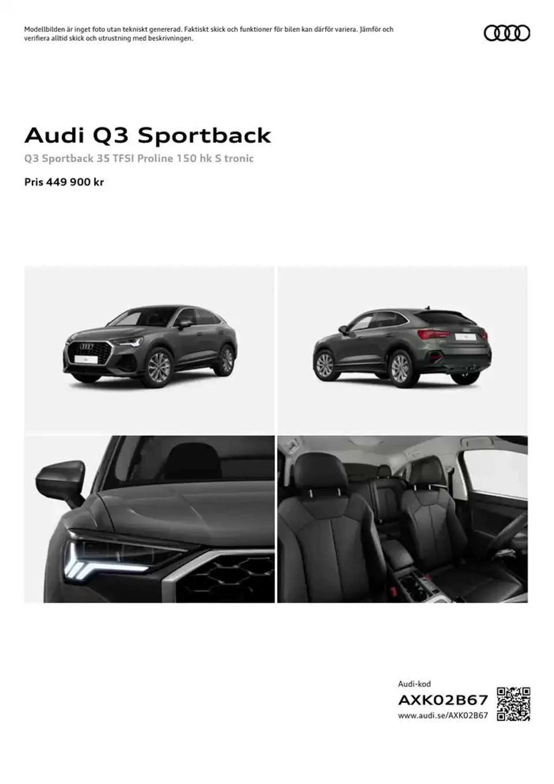 Audi Q3 Sportback från 18 oktober till 18 oktober 2025 - Reklamblad sidor 1