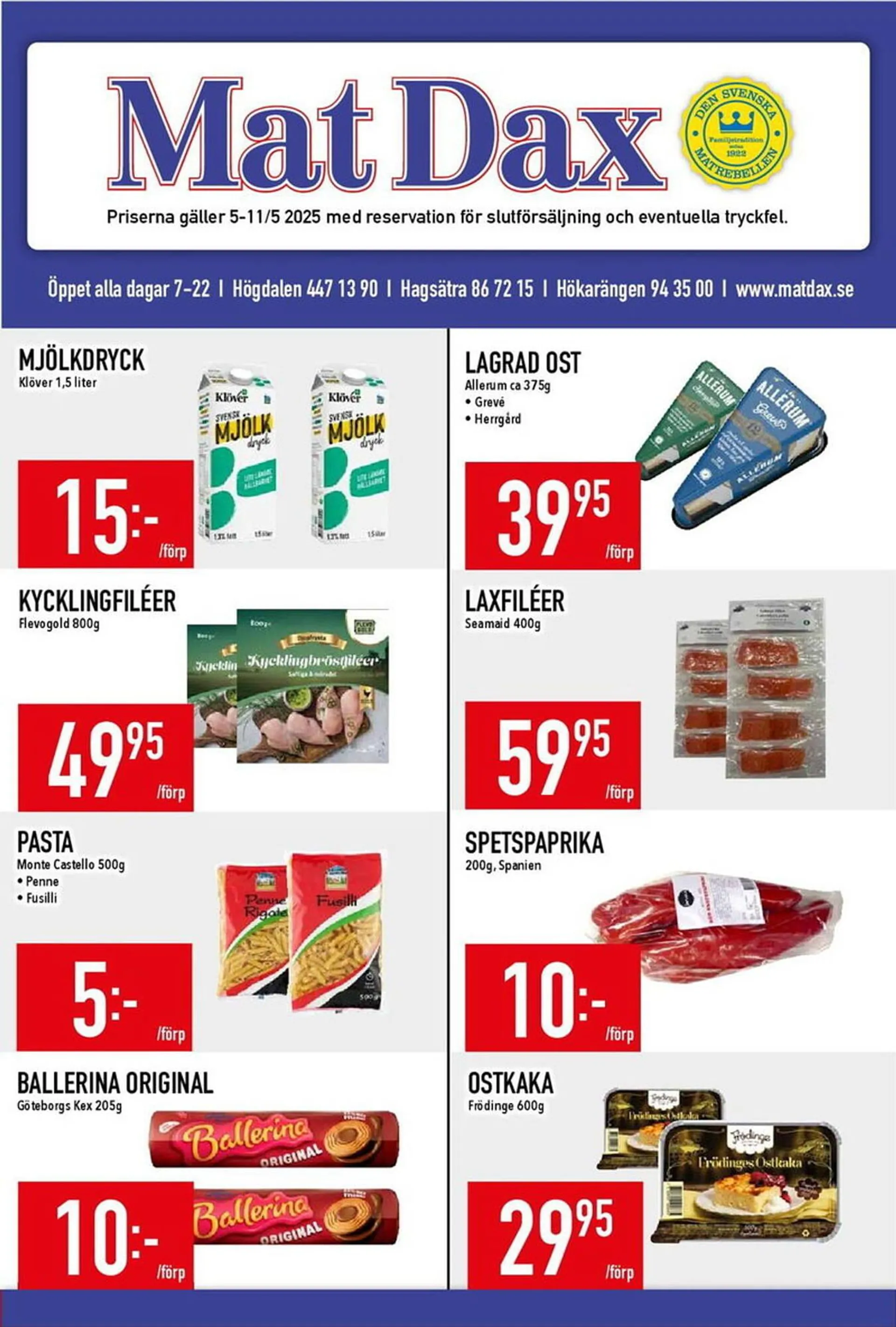 Matdax reklamblad från 5 maj till 11 maj 2025 - Reklamblad sidor 1