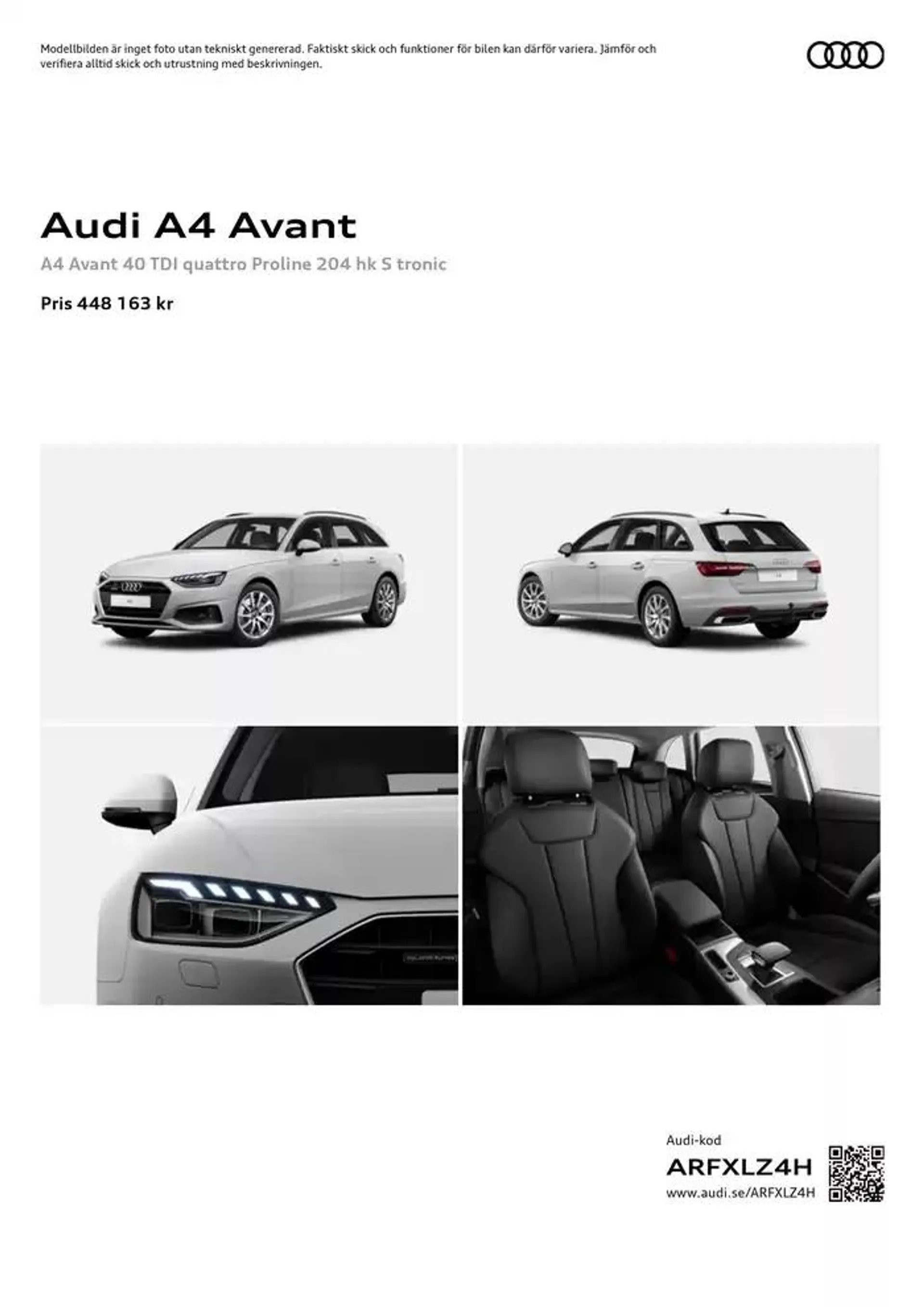 Audi A4 Avant från 22 oktober till 22 oktober 2025 - Reklamblad sidor 1