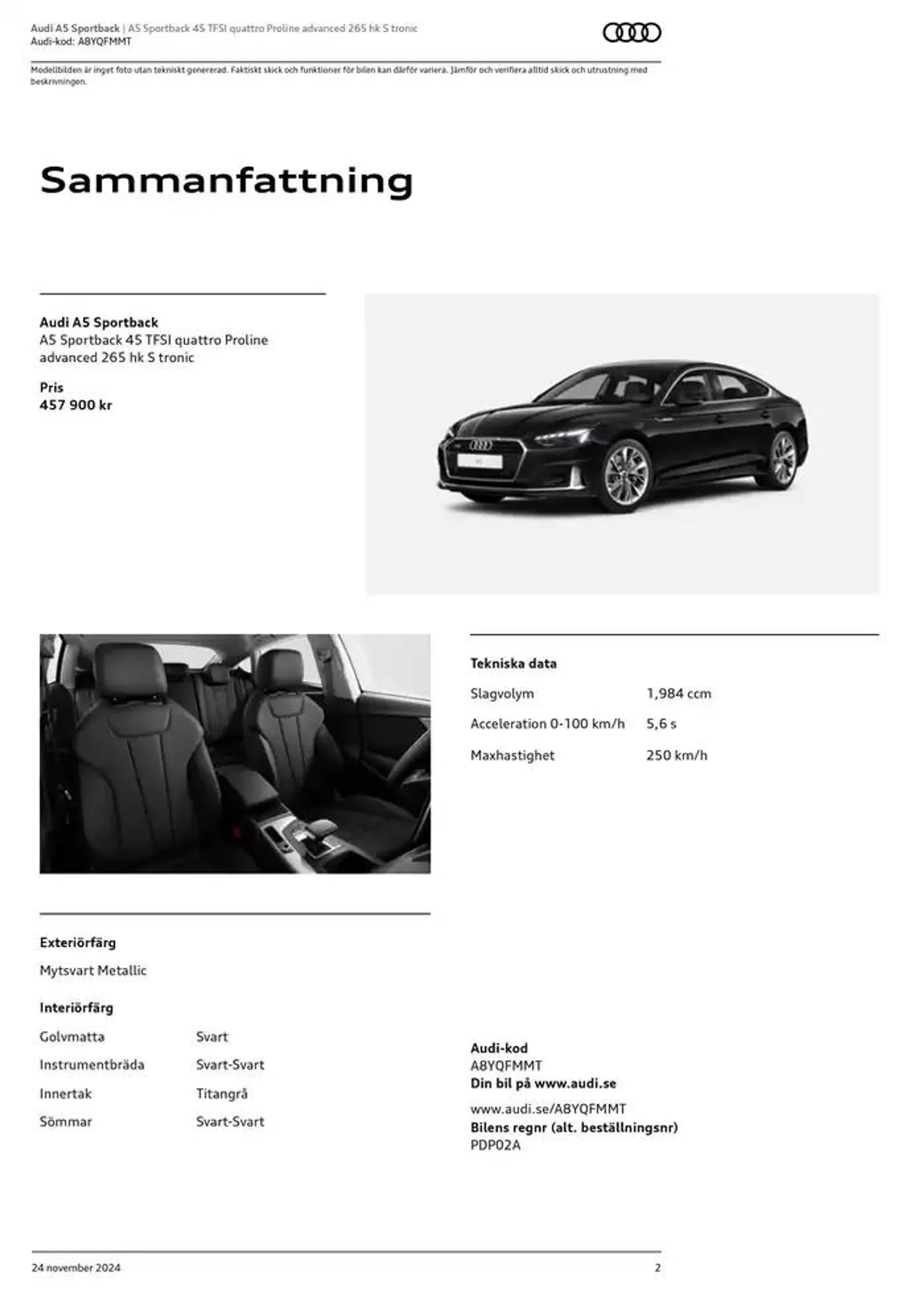 Audi A5 Sportback från 24 november till 24 november 2025 - Reklamblad sidor 2