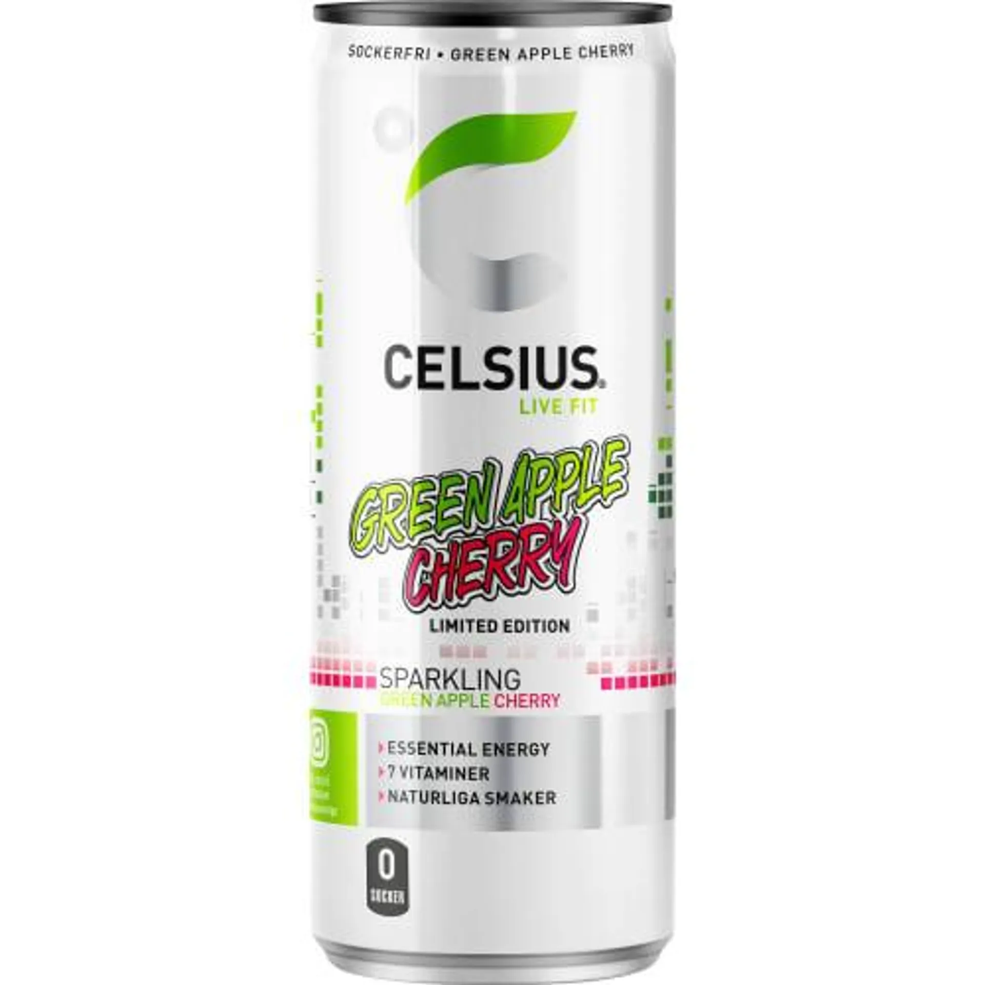 Green Apple Cherry Energidryck, Burk