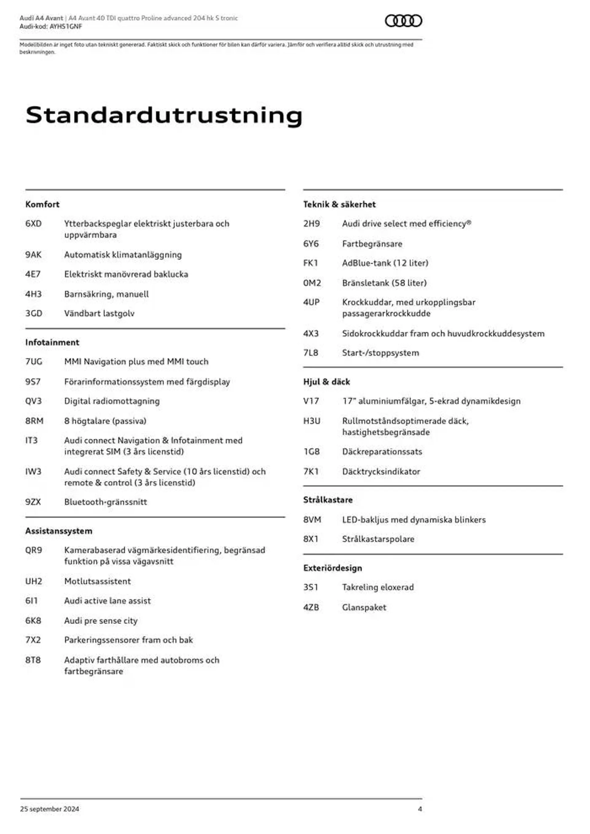 Audi A4 Avant från 25 september till 25 september 2025 - Reklamblad sidor 4