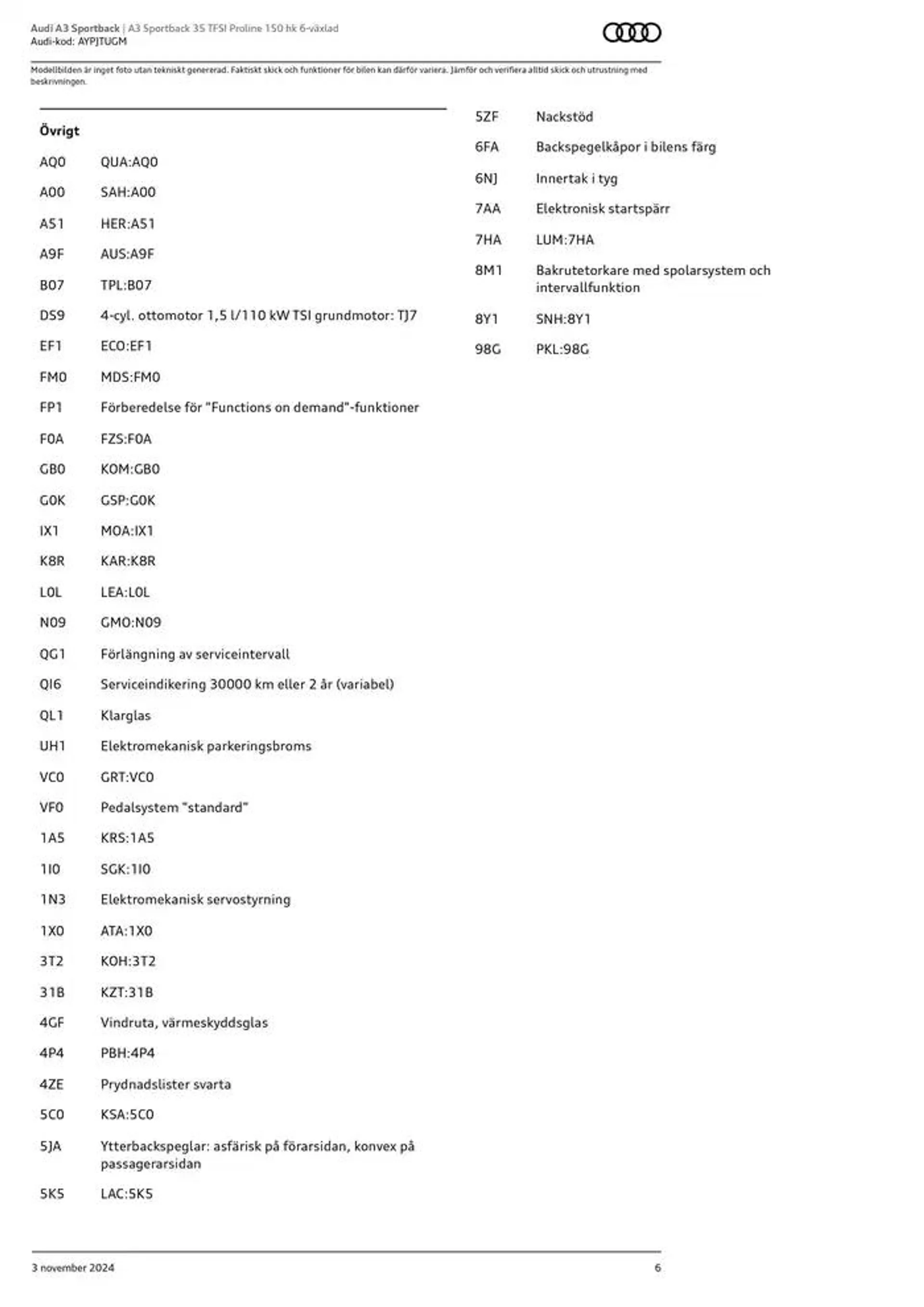 Audi A3 Sportback från 3 november till 3 november 2025 - Reklamblad sidor 6