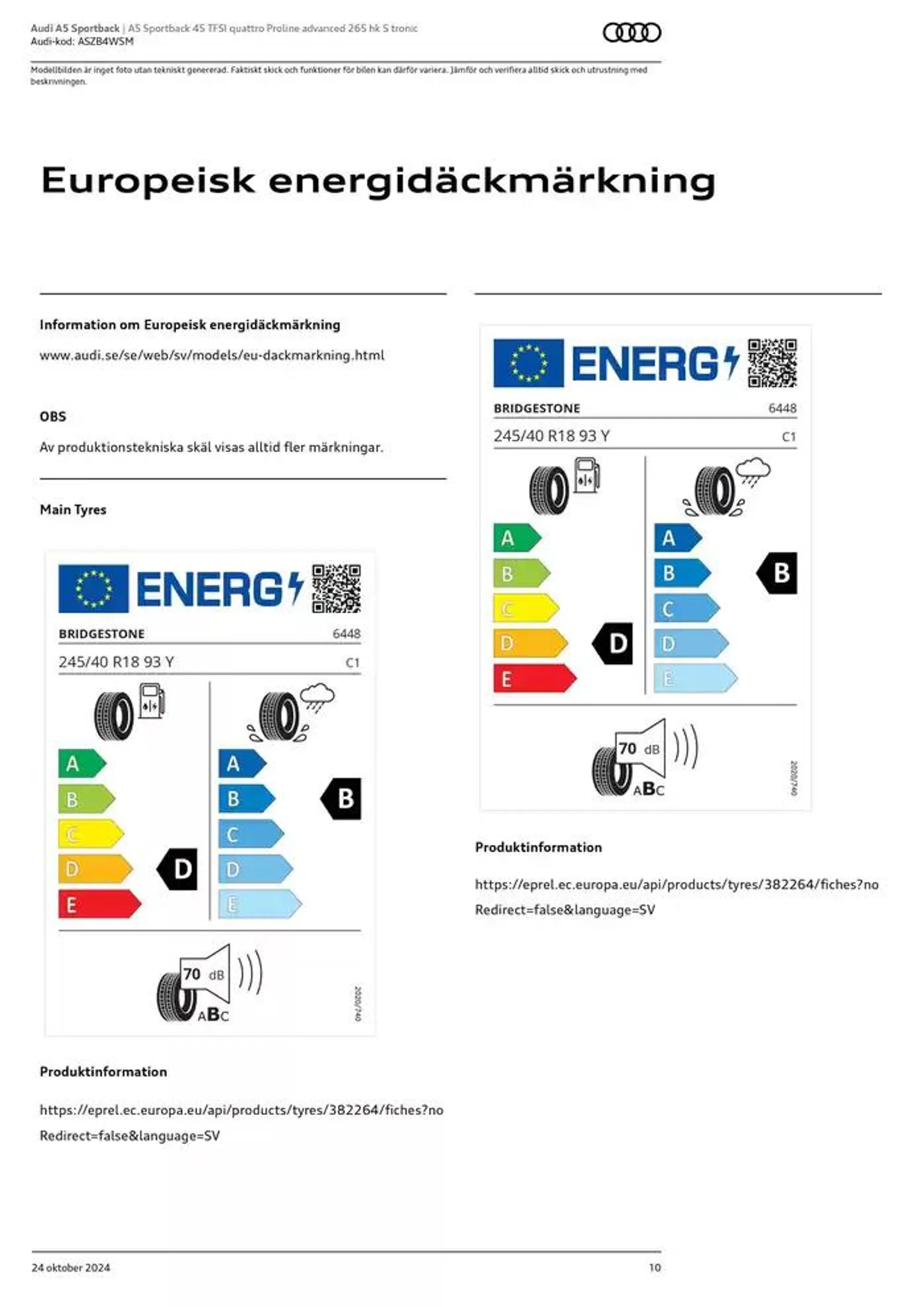 Audi A5 Sportback från 24 oktober till 24 oktober 2025 - Reklamblad sidor 10