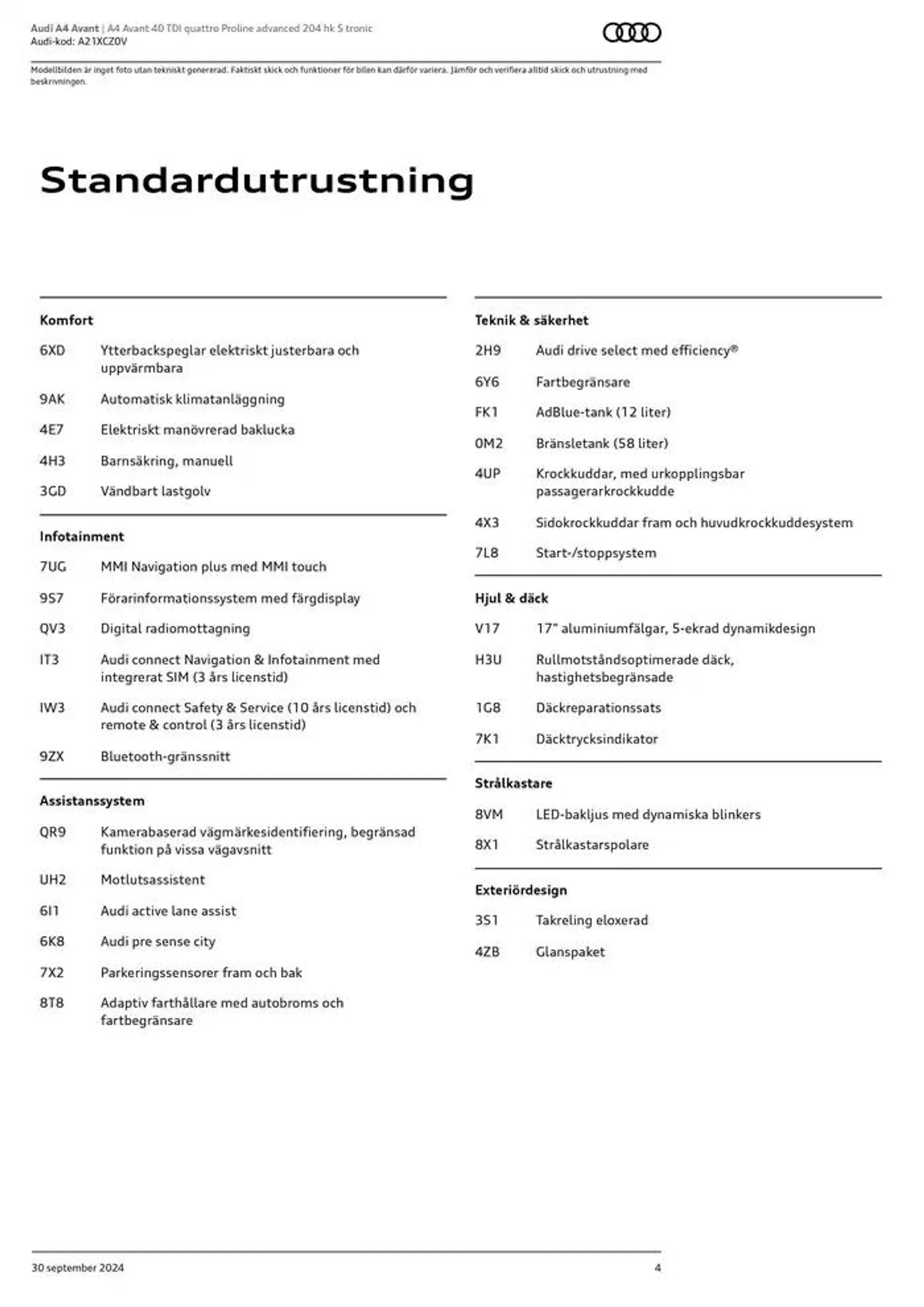 Audi A4 Avant från 30 september till 30 september 2025 - Reklamblad sidor 4