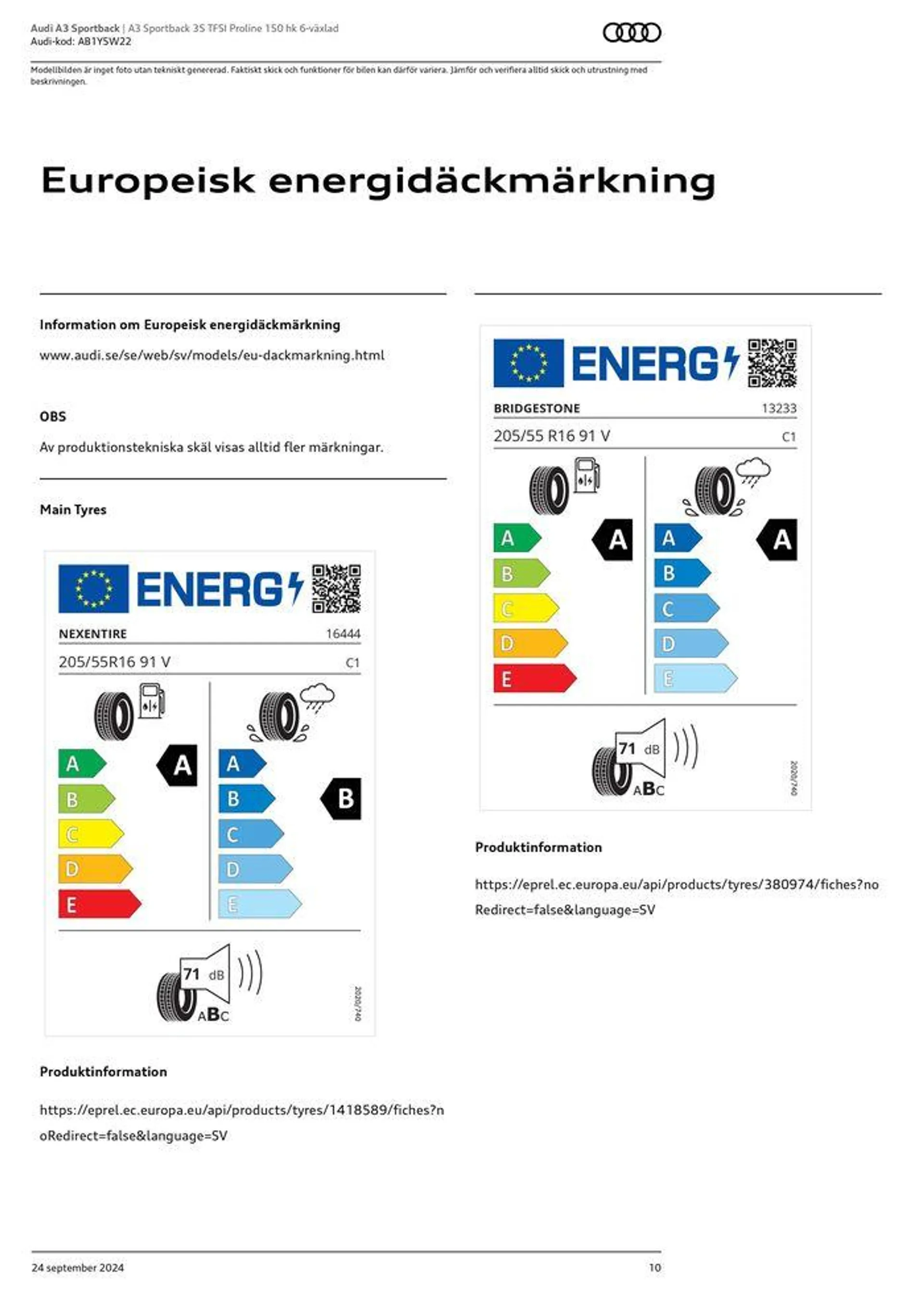 Audi A3 Sportback från 24 september till 24 september 2025 - Reklamblad sidor 10