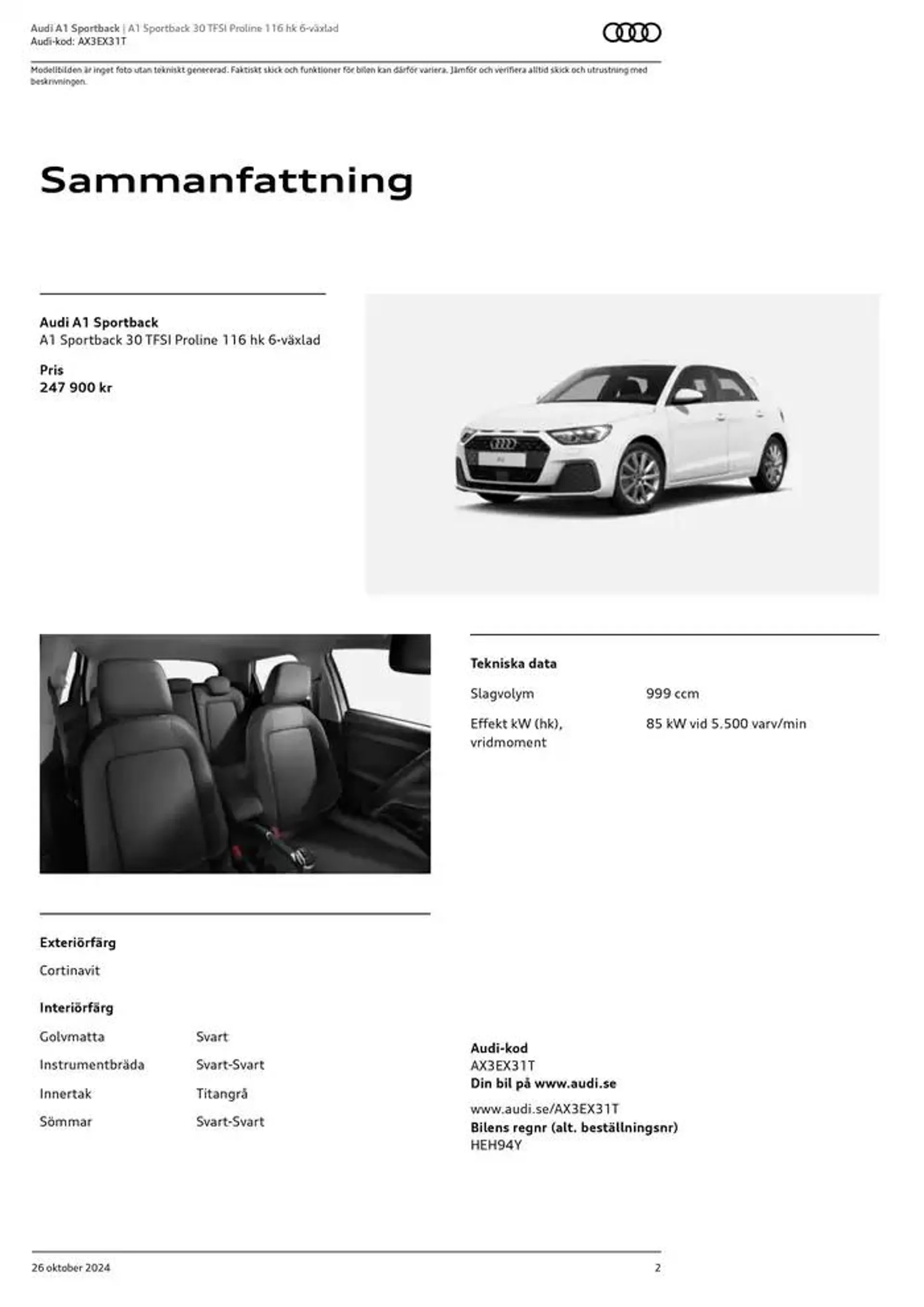 Audi A1 Sportback från 26 oktober till 26 oktober 2025 - Reklamblad sidor 2