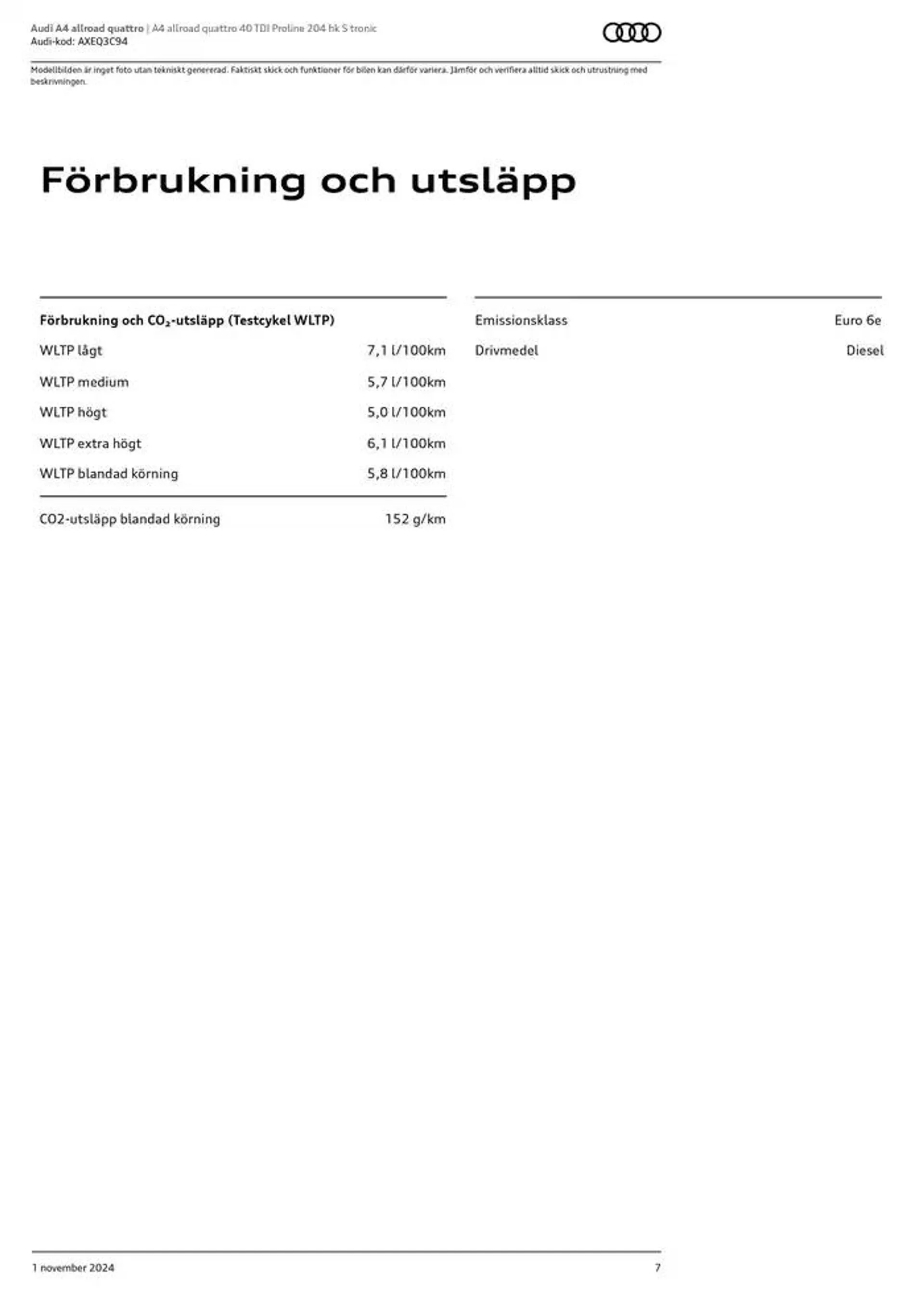 Audi A4 allroad quattro från 1 november till 1 november 2025 - Reklamblad sidor 7
