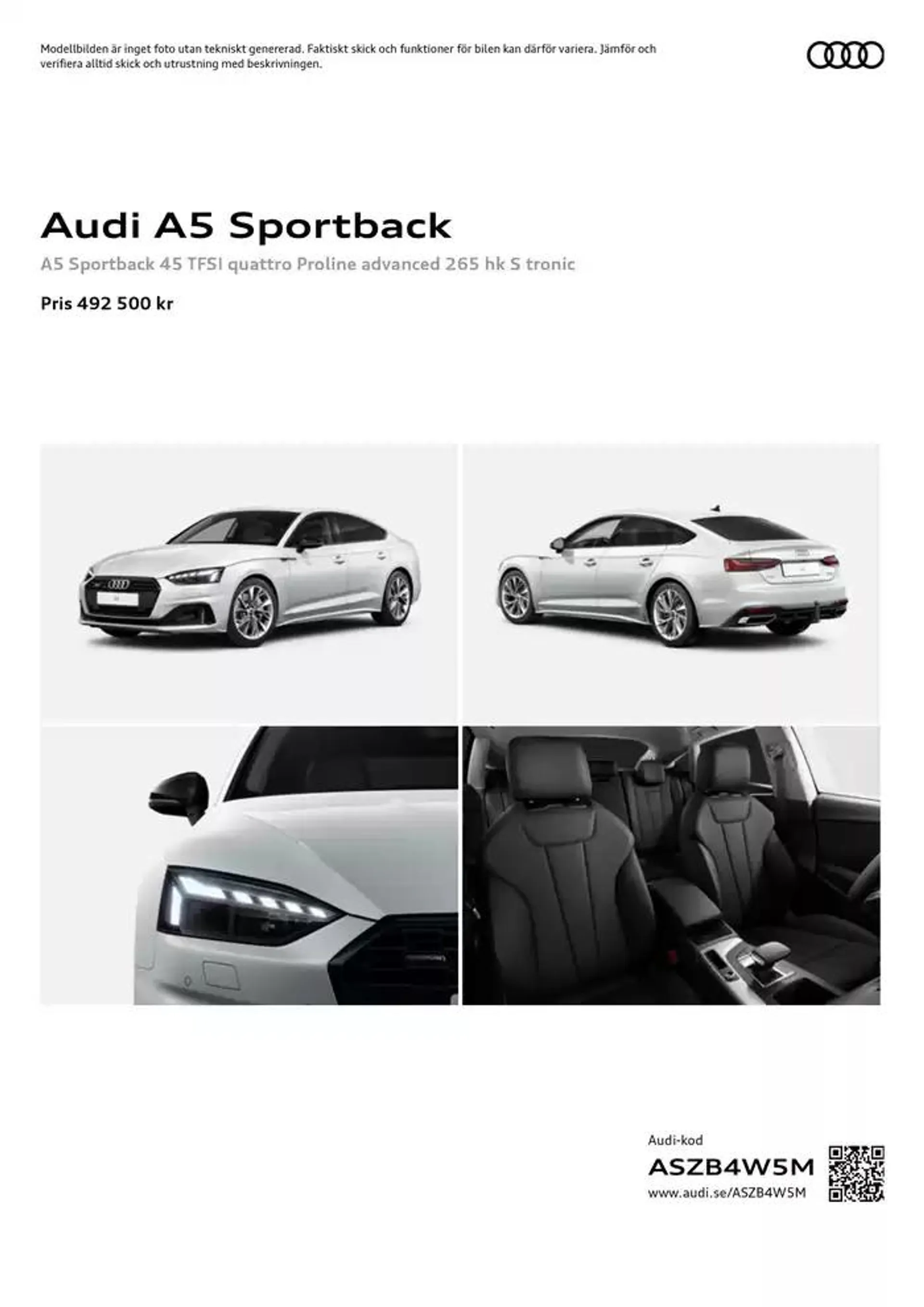 Audi A5 Sportback från 24 oktober till 24 oktober 2025 - Reklamblad sidor 1