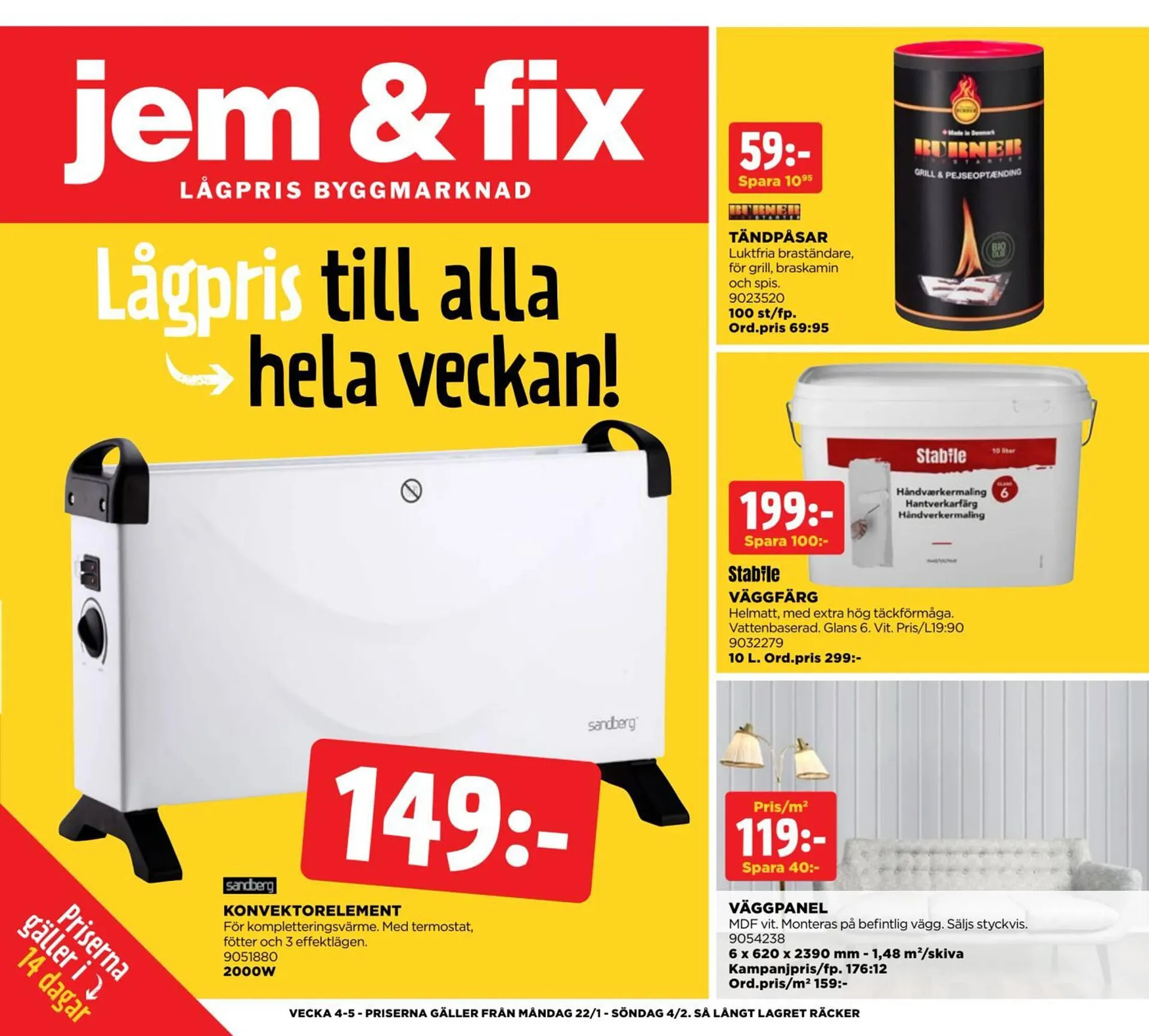 Jem&Fix reklamblad från 21 januari till 4 februari 2024 - Reklamblad sidor 1