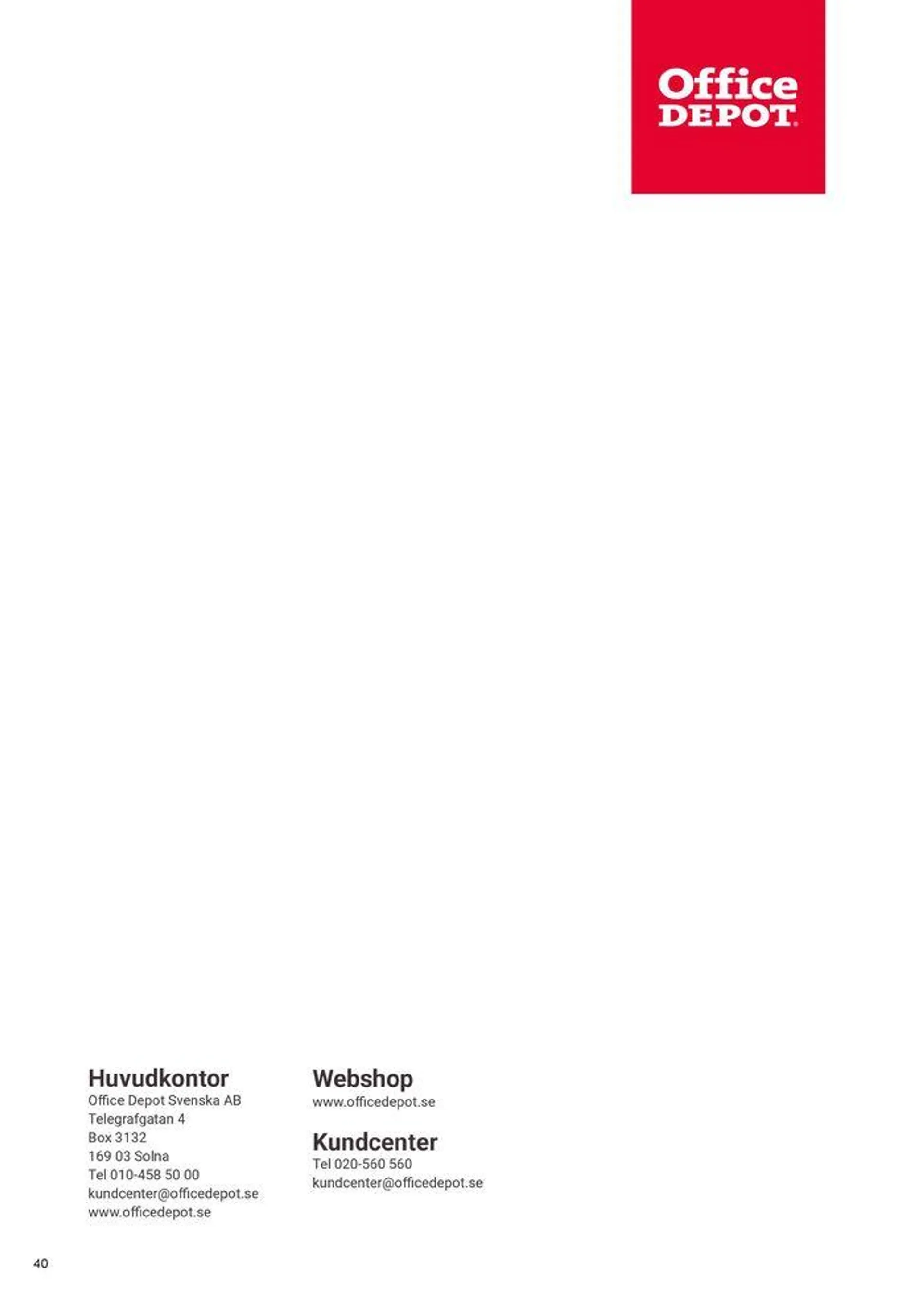 Office Depot - Möbelbroschyr 2024 från 6 maj till 31 december 2024 - Reklamblad sidor 40