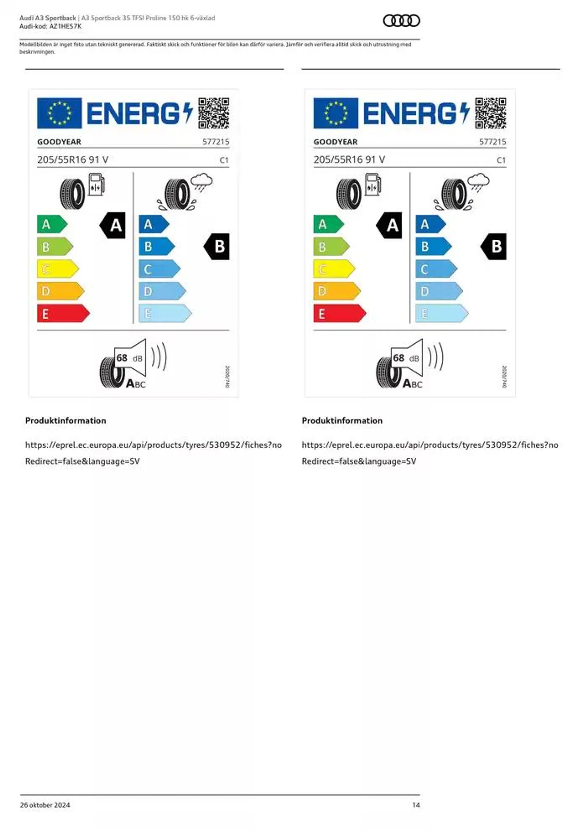 Audi A3 Sportback från 26 oktober till 26 oktober 2025 - Reklamblad sidor 14