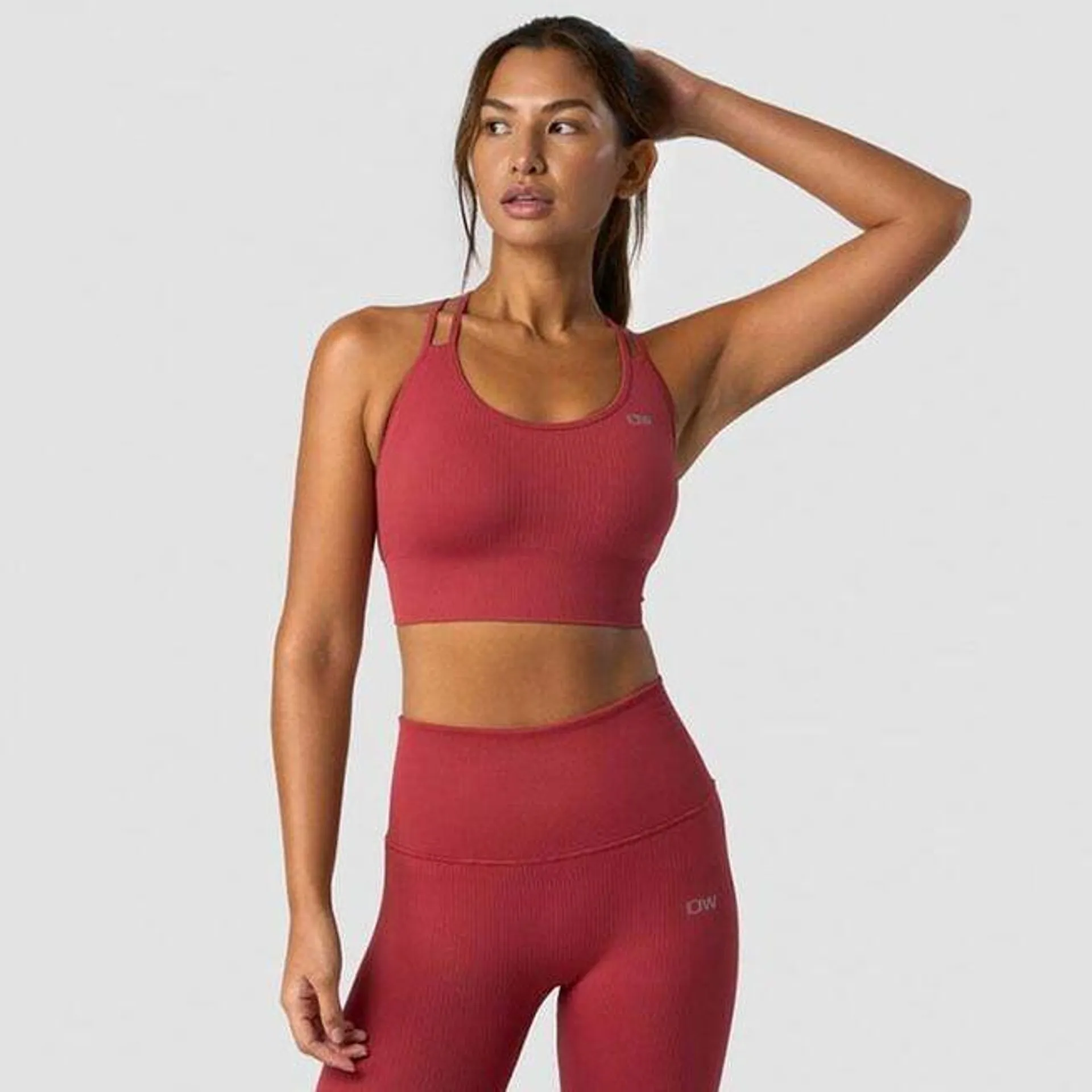 Ribbed Define Seamless Sports Bra, Autumn Red