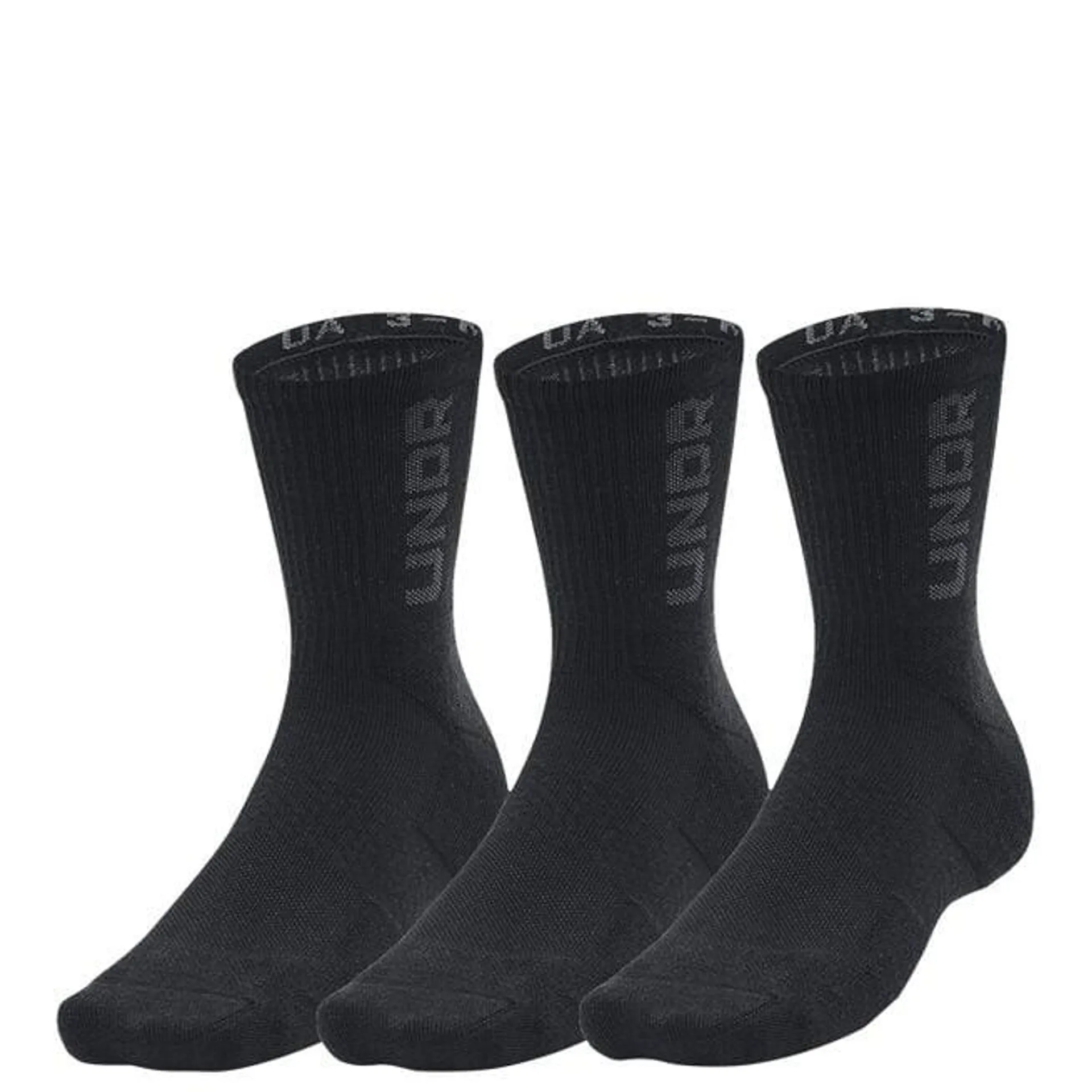 UA 3-Maker 3pk Mid-Crew, Black