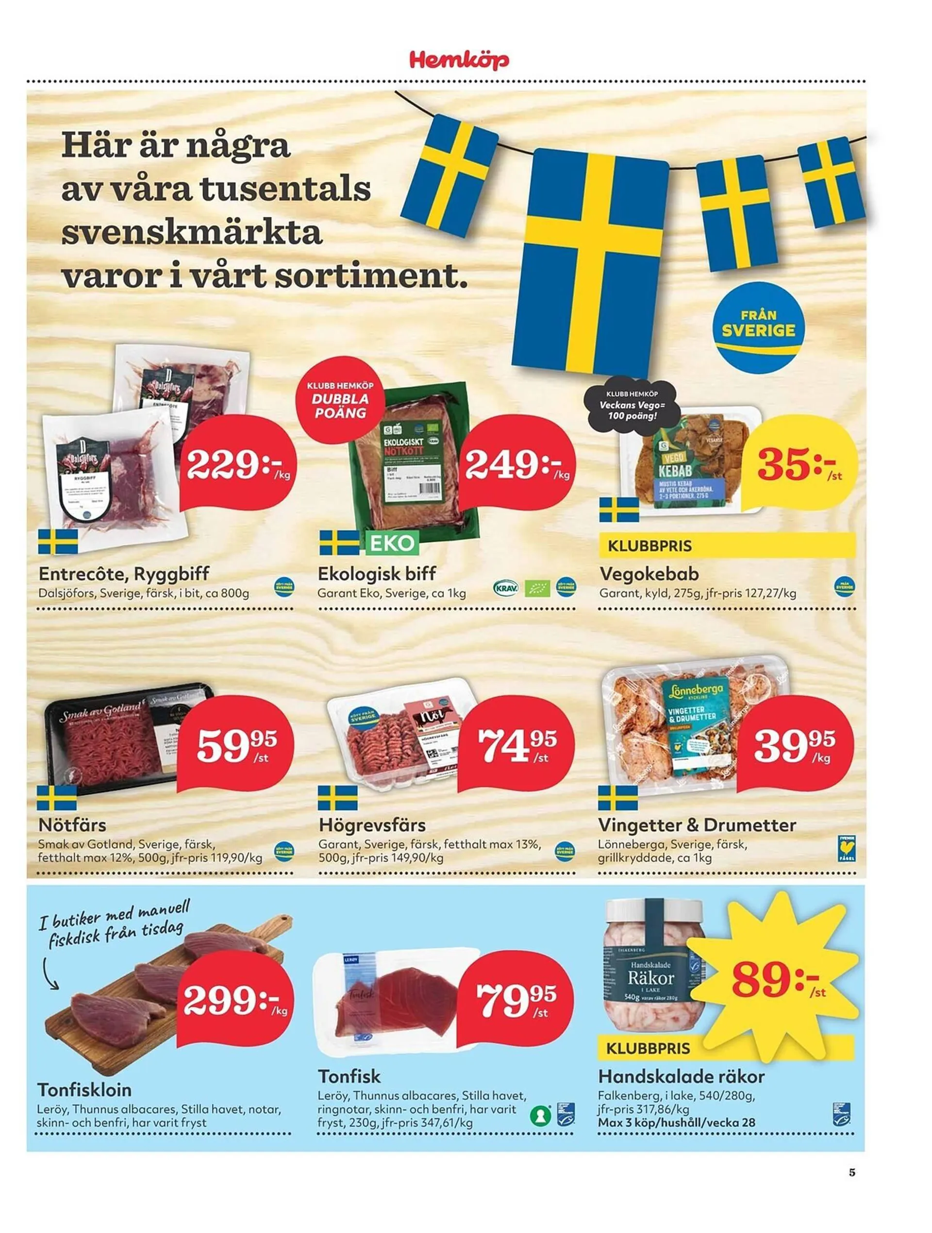 Hemköp reklamblad från 8 juli till 14 juli 2024 - Reklamblad sidor 5