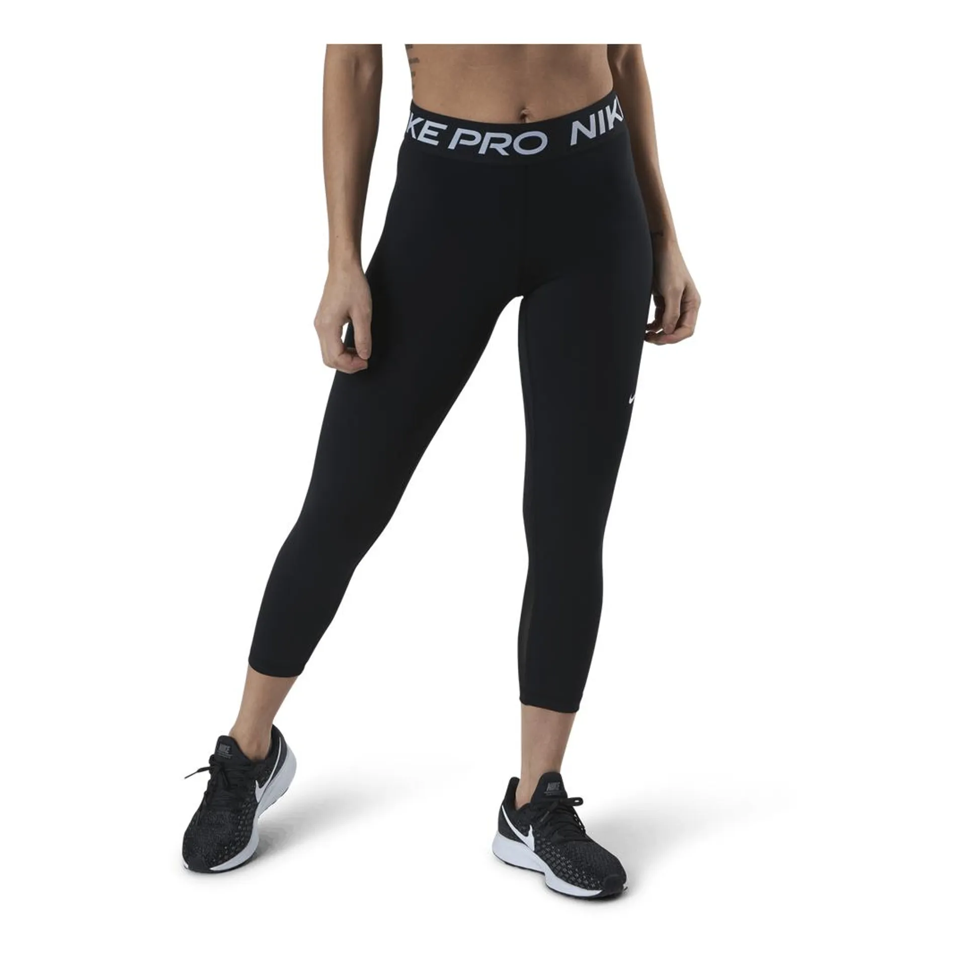 Nike Pro 365 Women's Mid-Rise Crop Leggings BLACK/WHITE