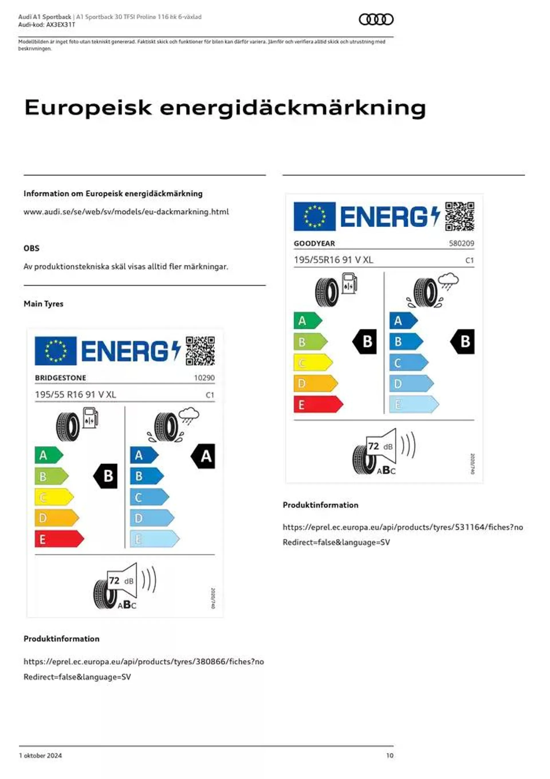 Audi A1 Sportback från 1 oktober till 1 oktober 2025 - Reklamblad sidor 10