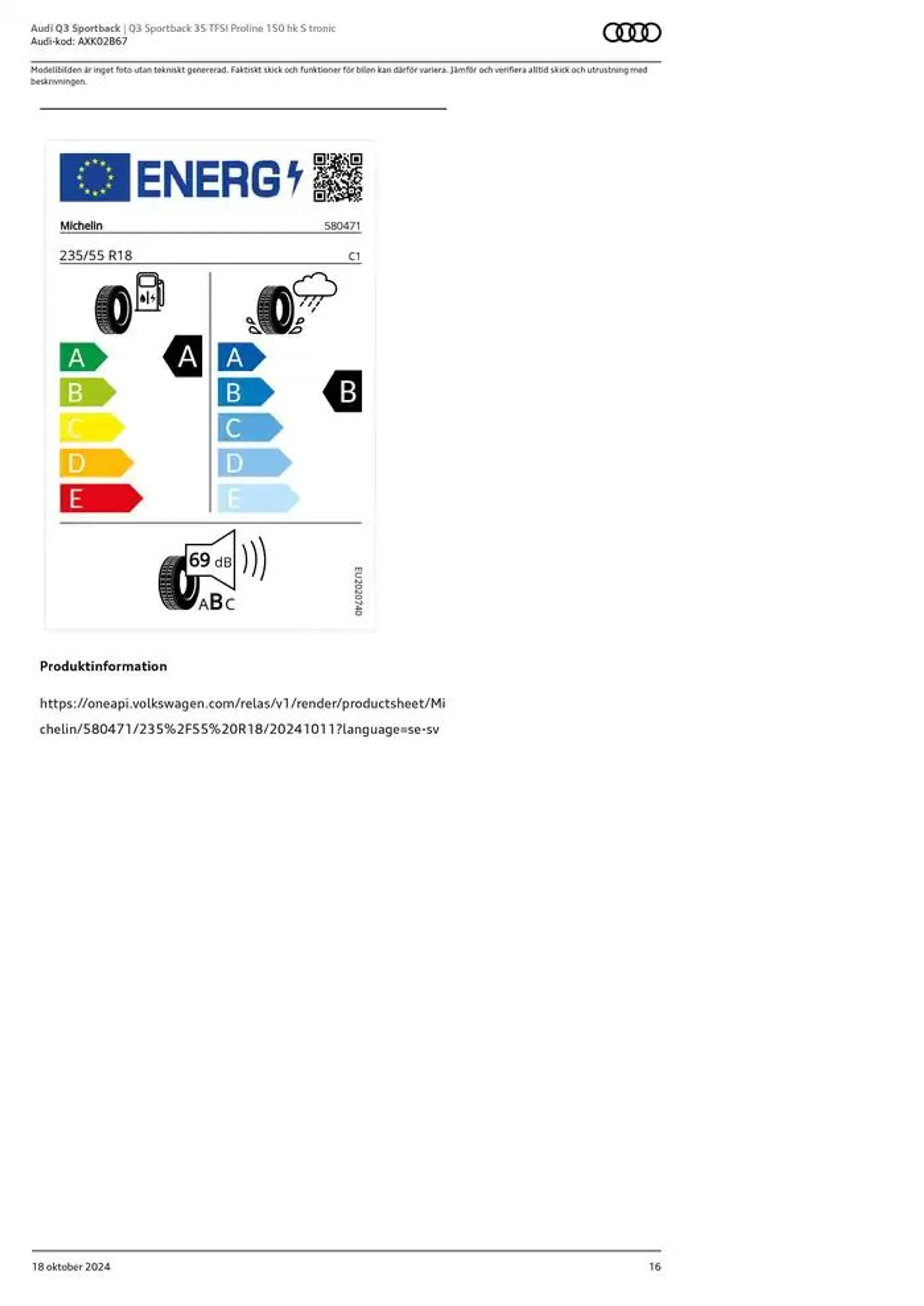 Audi Q3 Sportback från 18 oktober till 18 oktober 2025 - Reklamblad sidor 16