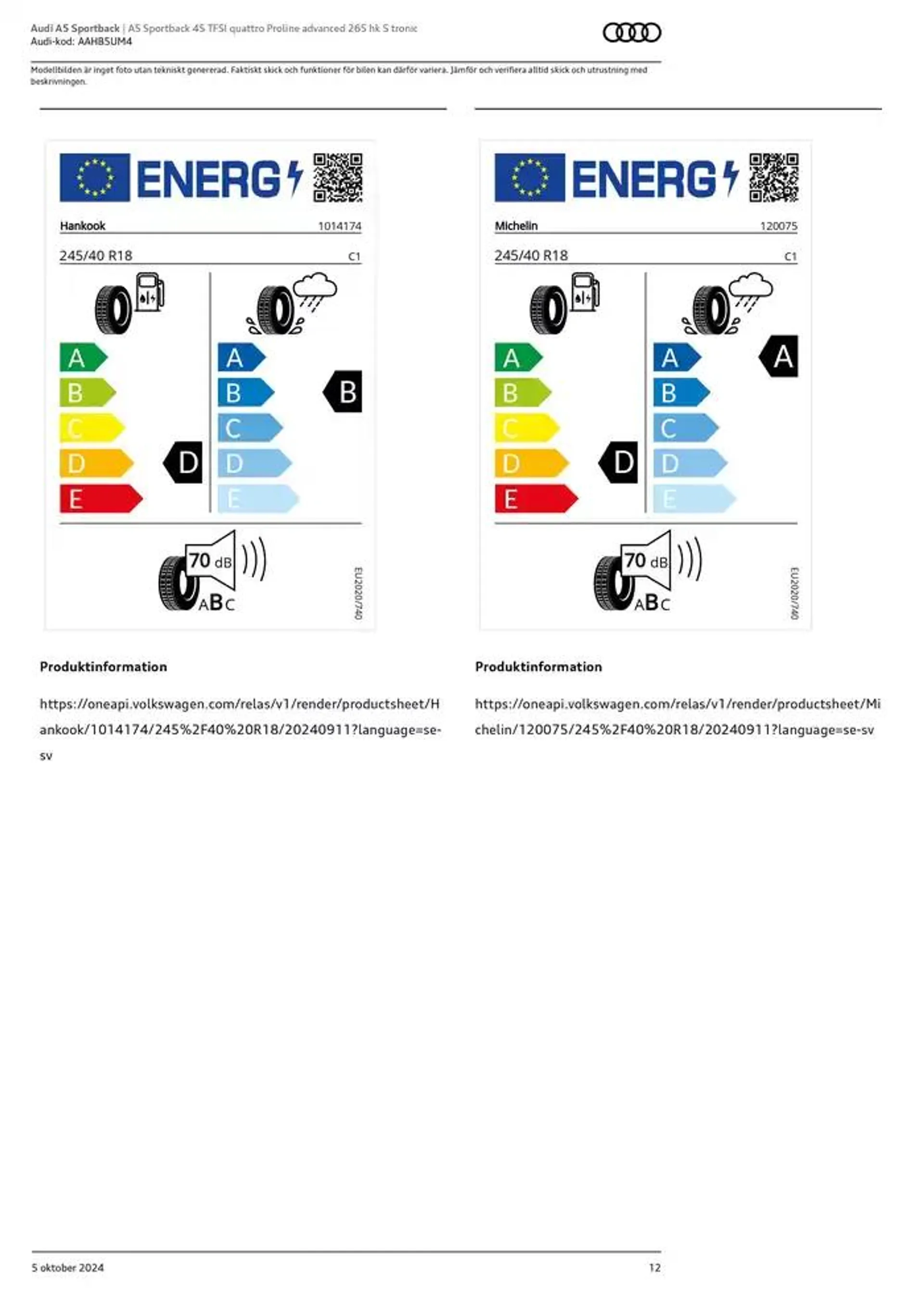 Audi A5 Sportback från 5 oktober till 5 oktober 2025 - Reklamblad sidor 12