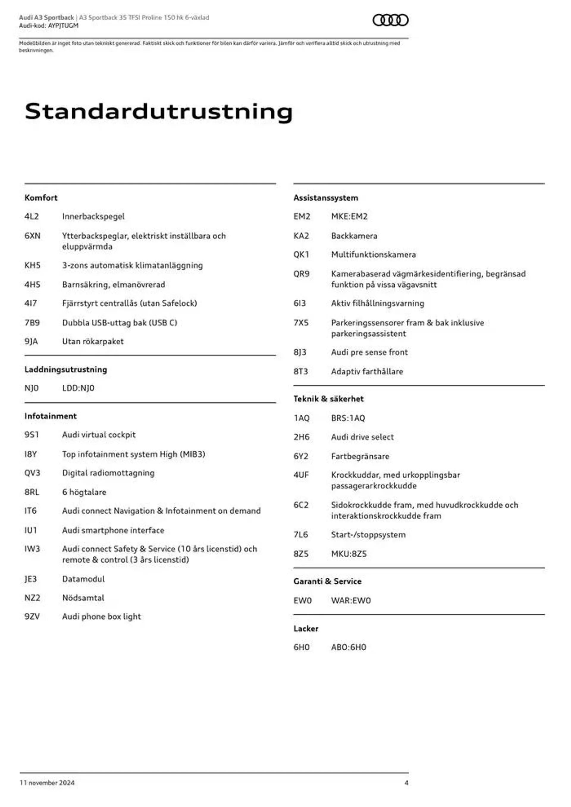 Audi A3 Sportback från 11 november till 11 november 2025 - Reklamblad sidor 4