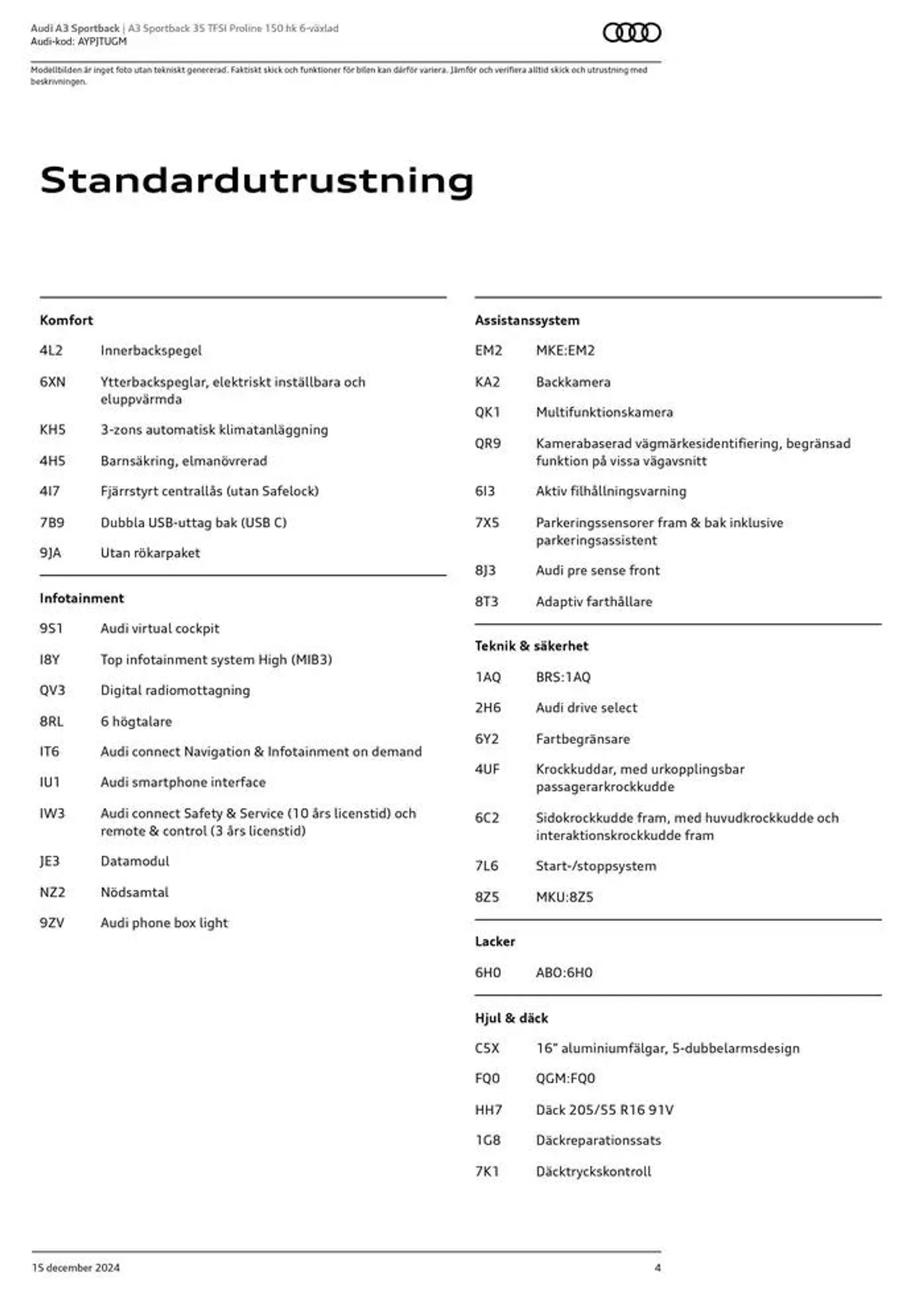 Audi A3 Sportback från 15 december till 15 december 2025 - Reklamblad sidor 4