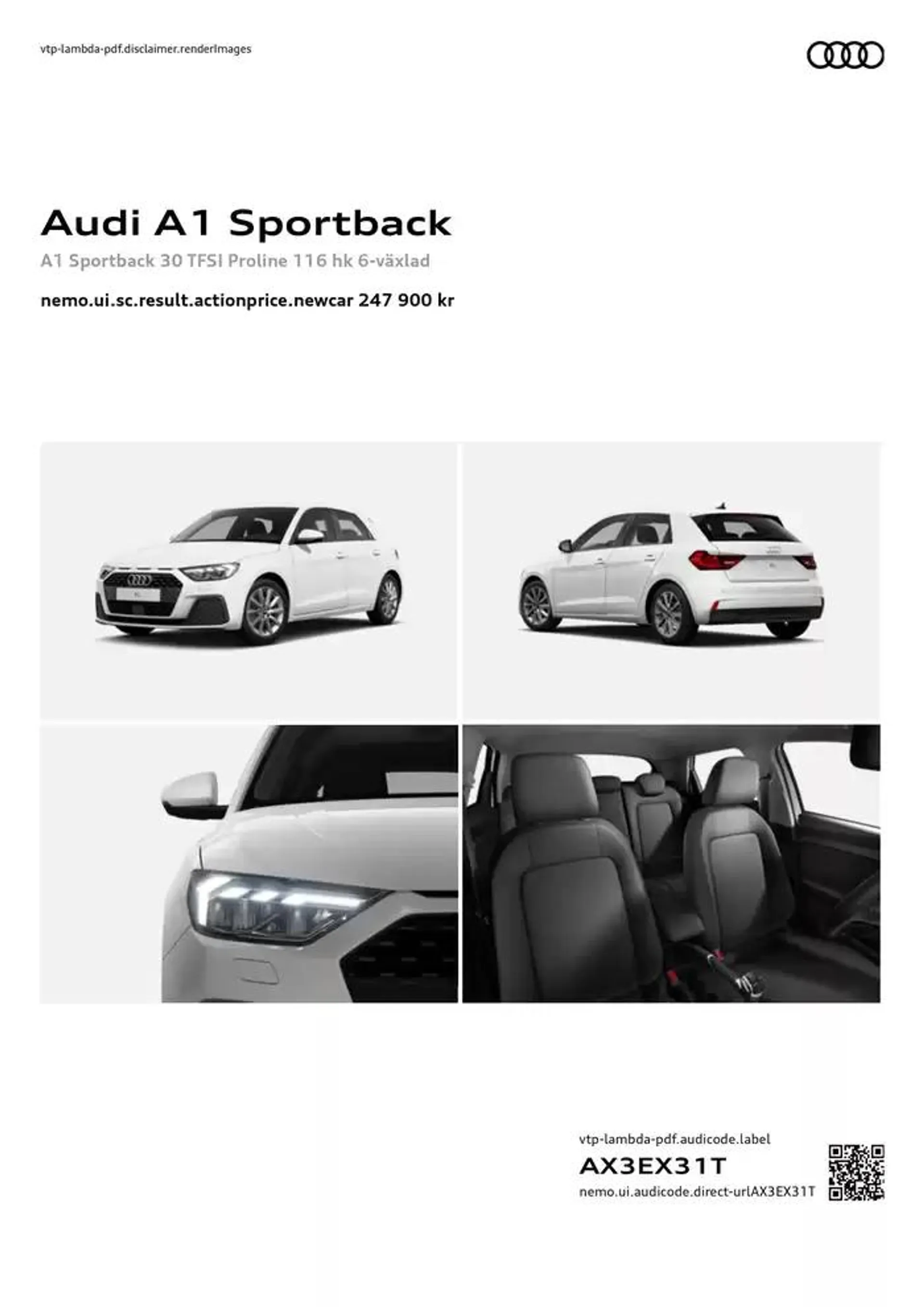 Audi A1 Sportback från 6 november till 6 november 2025 - Reklamblad sidor 1