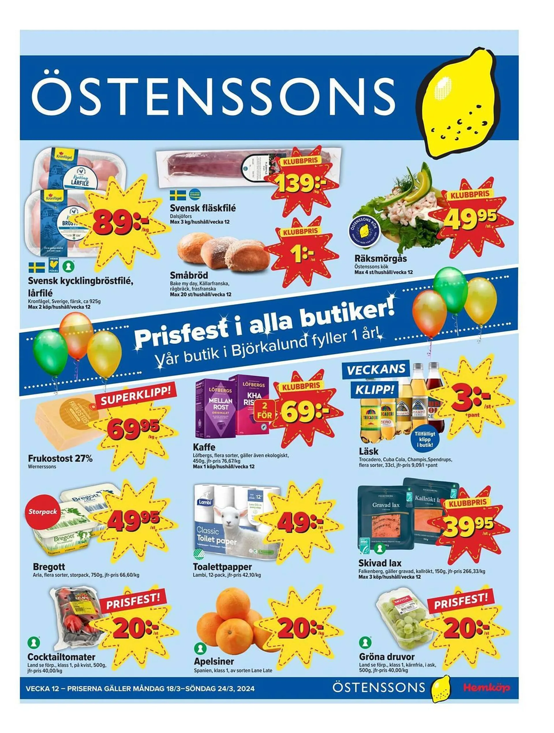 Östenssons reklamblad från 18 mars till 24 mars 2024 - Reklamblad sidor 