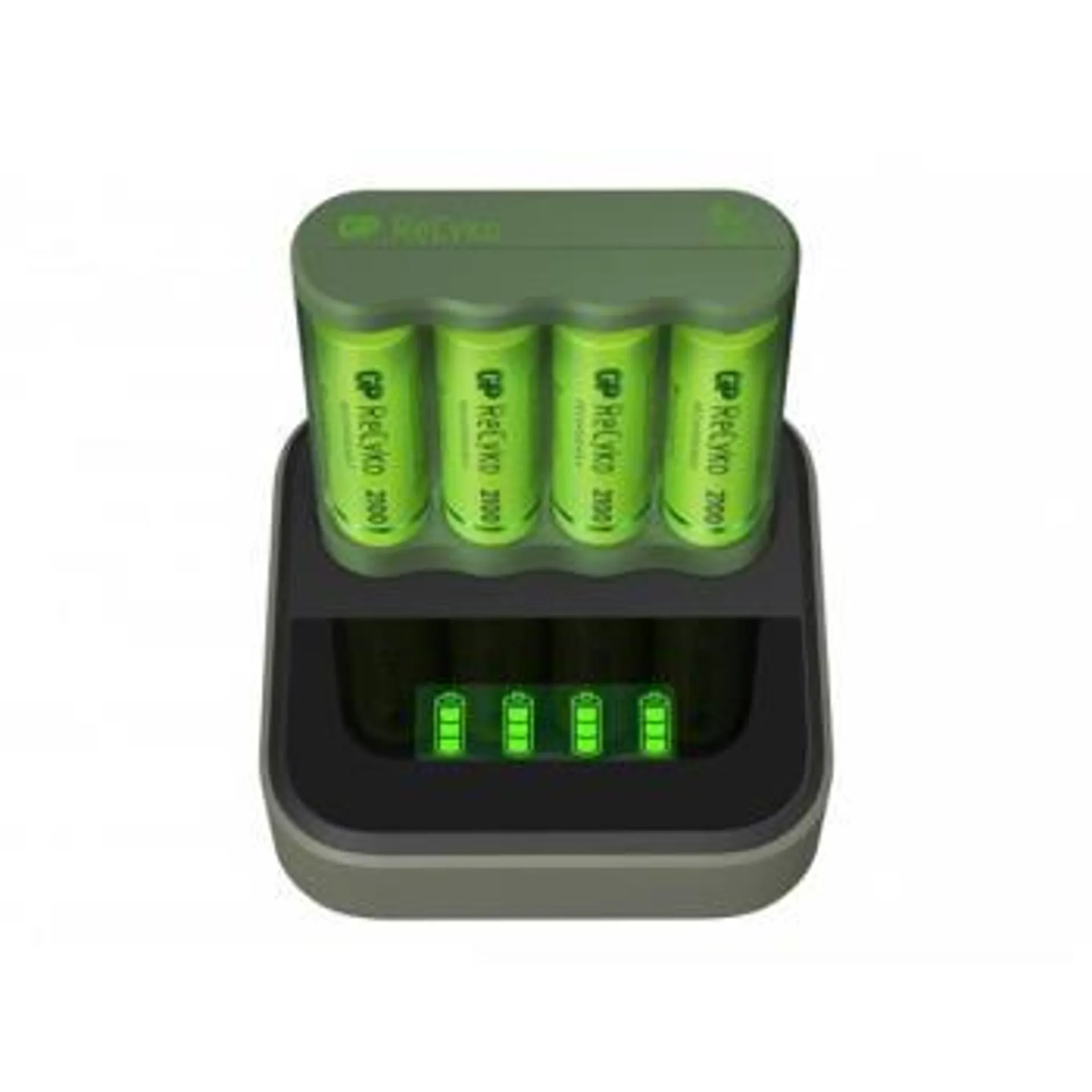 GP ReCyko Everyday Battery Charger, B421 (USB) + Dock D451, incl. 4 x AA 2100 mAh Batteries