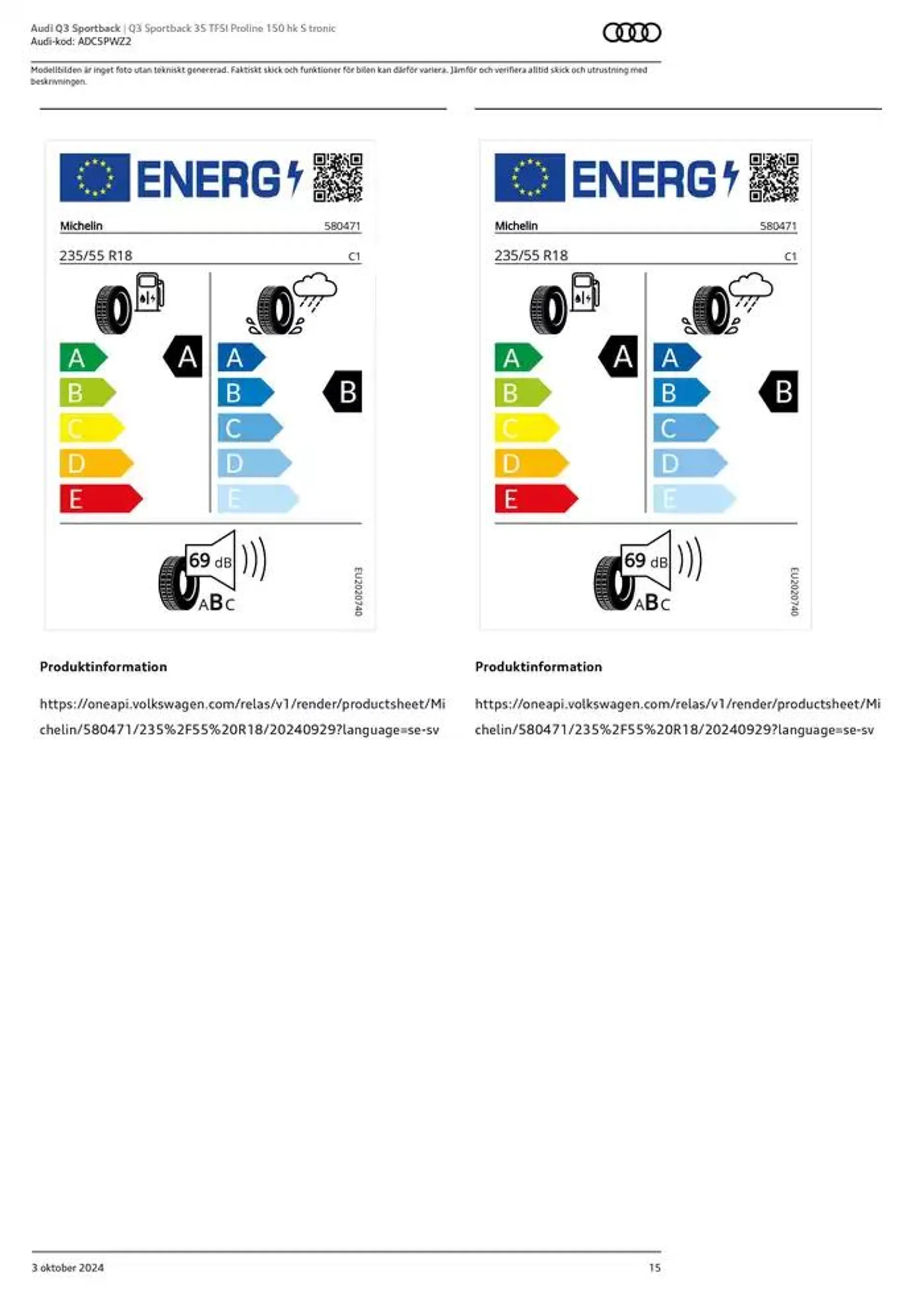 Audi Q3 Sportback från 3 oktober till 3 oktober 2025 - Reklamblad sidor 15