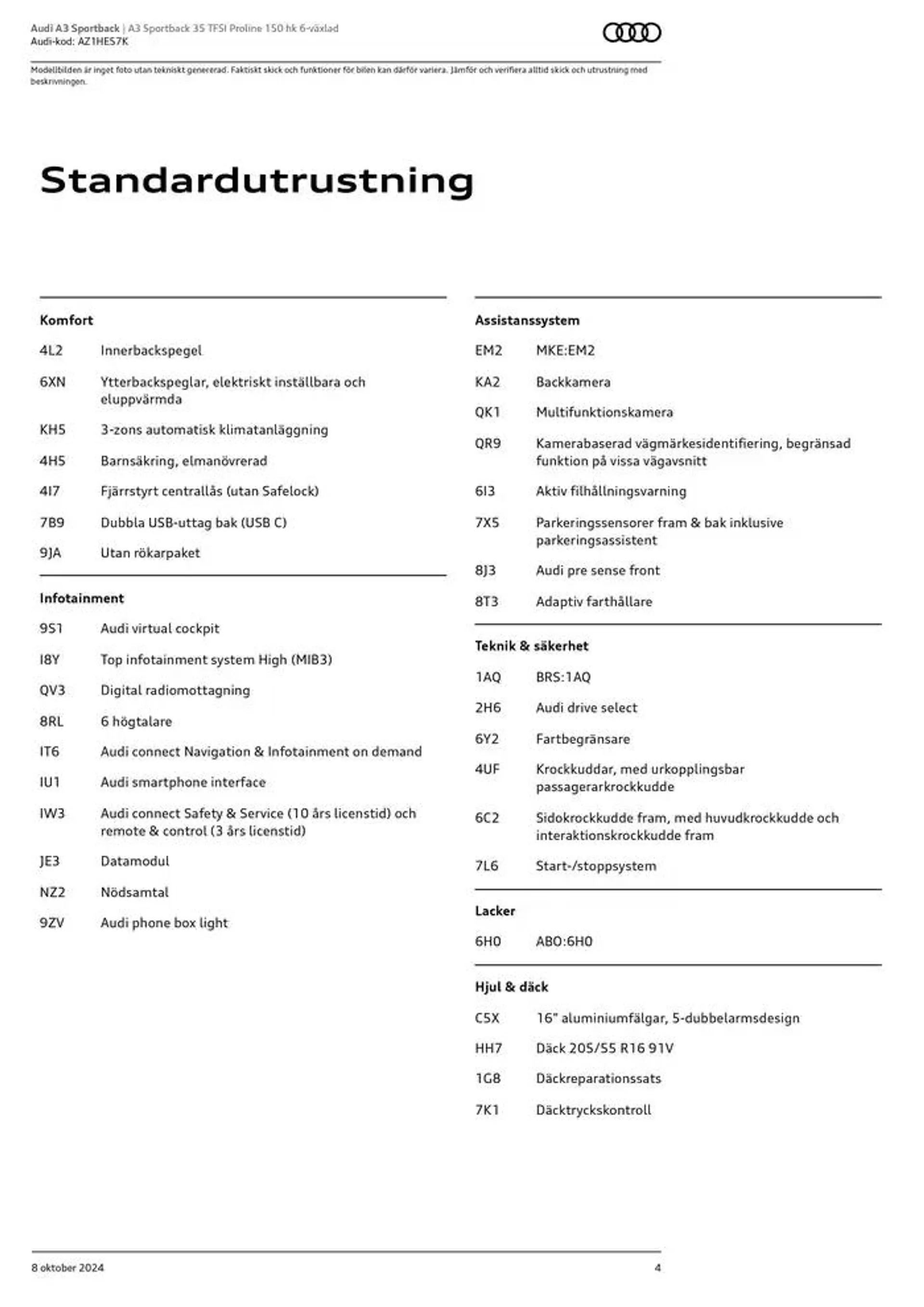 Audi A3 Sportback från 8 oktober till 8 oktober 2025 - Reklamblad sidor 4