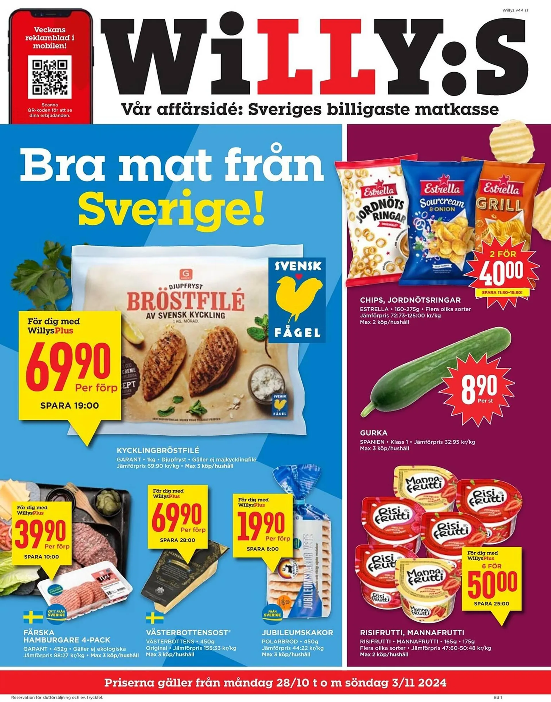 Willys reklamblad från 28 oktober till 3 november 2024 - Reklamblad sidor 1