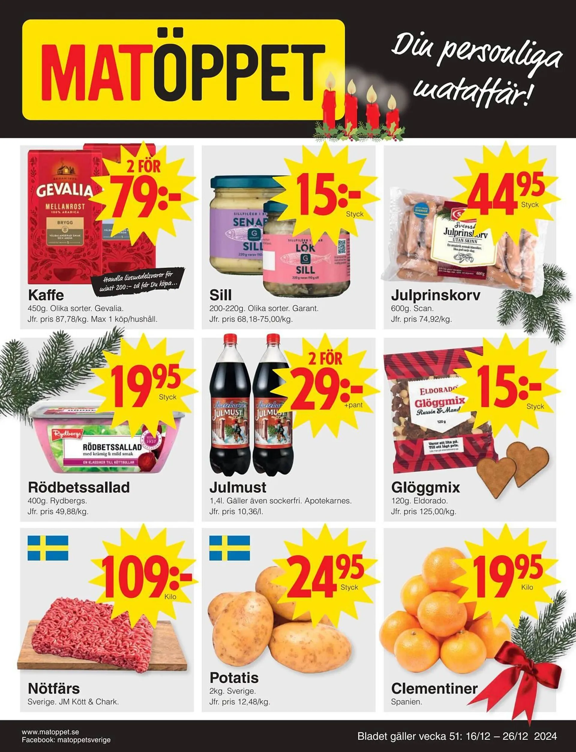 Matöppet reklamblad - 1