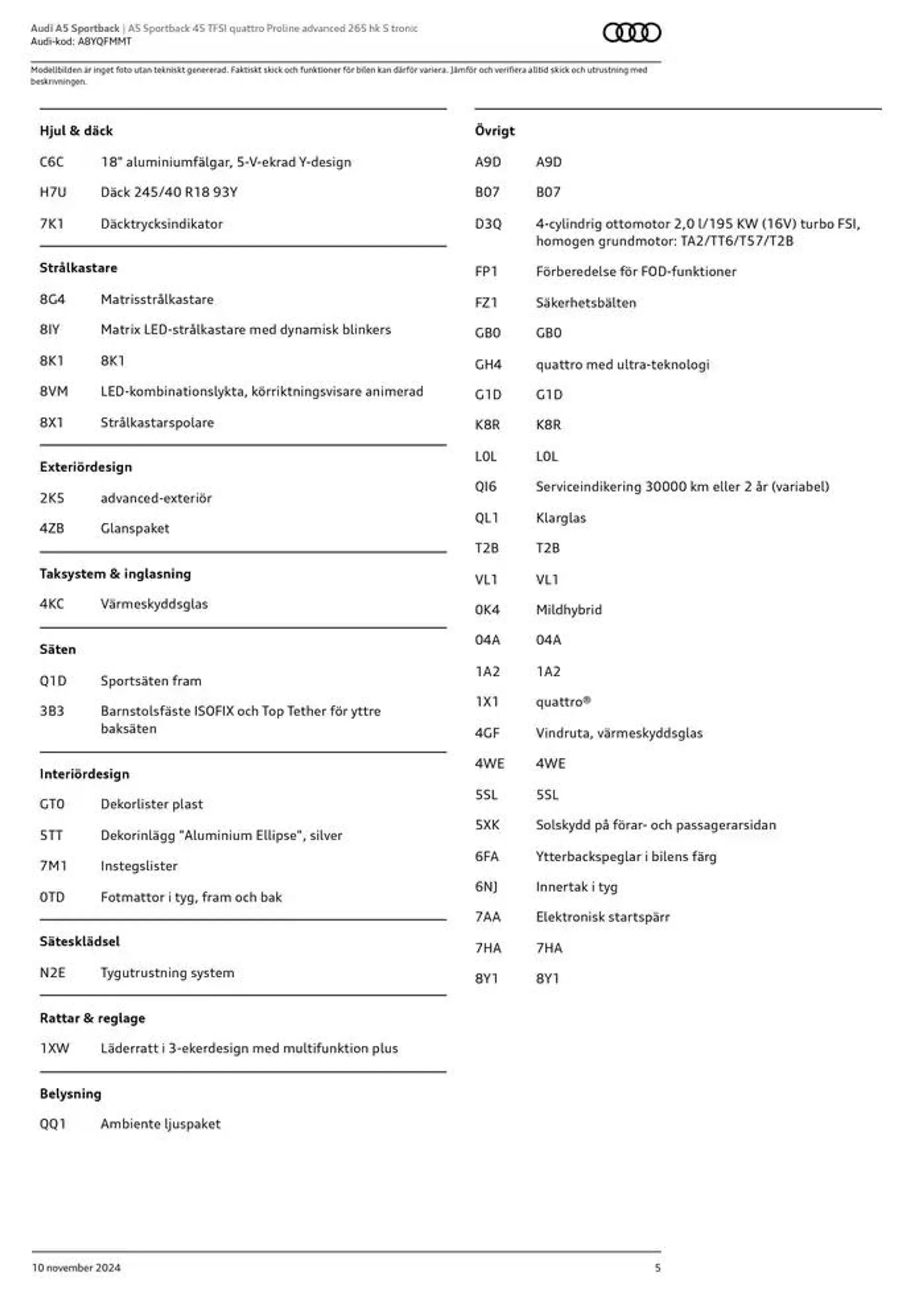 Audi A5 Sportback från 10 november till 10 november 2025 - Reklamblad sidor 5