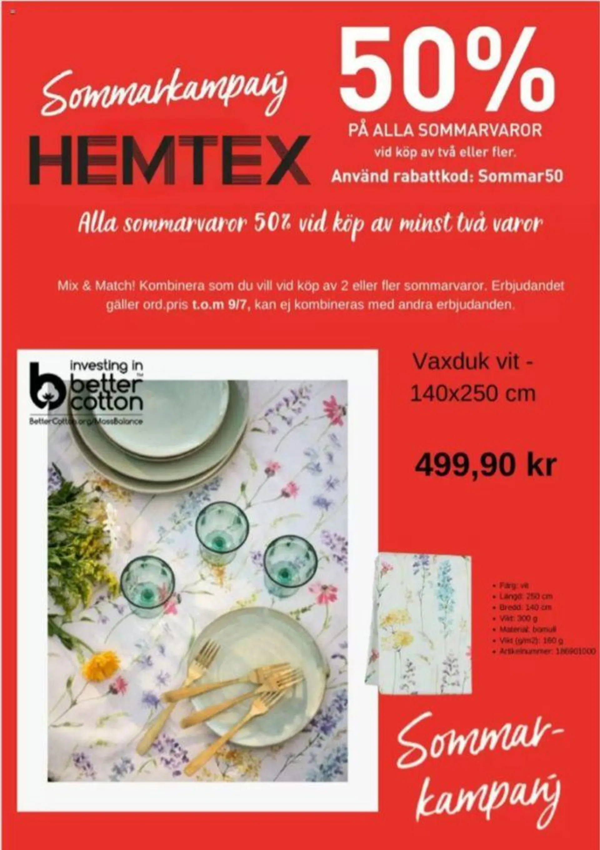 Hemtex reklamblad från 5 juli till 9 juli 2024 - Reklamblad sidor 1