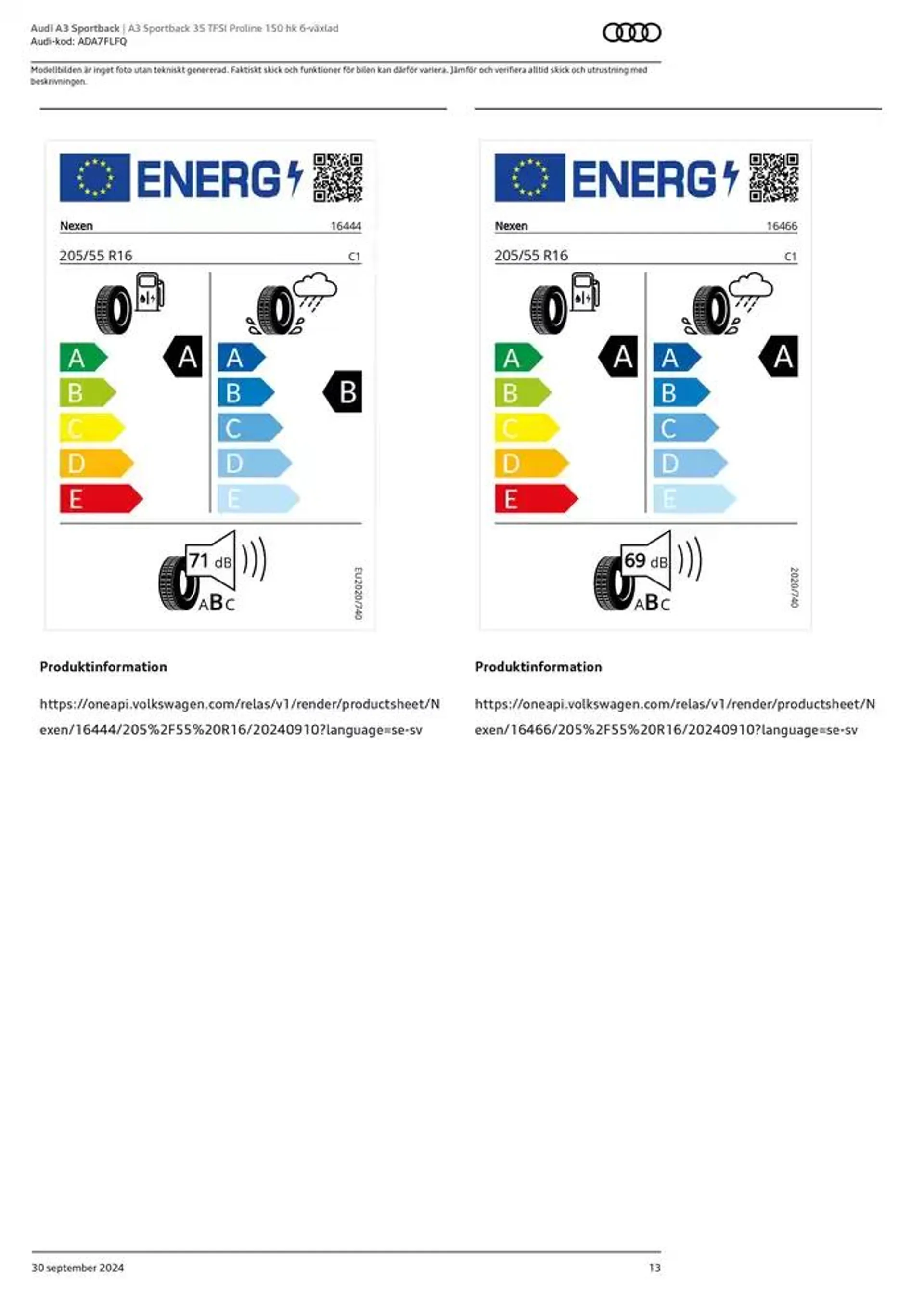 Audi A3 Sportback från 30 september till 30 september 2025 - Reklamblad sidor 13
