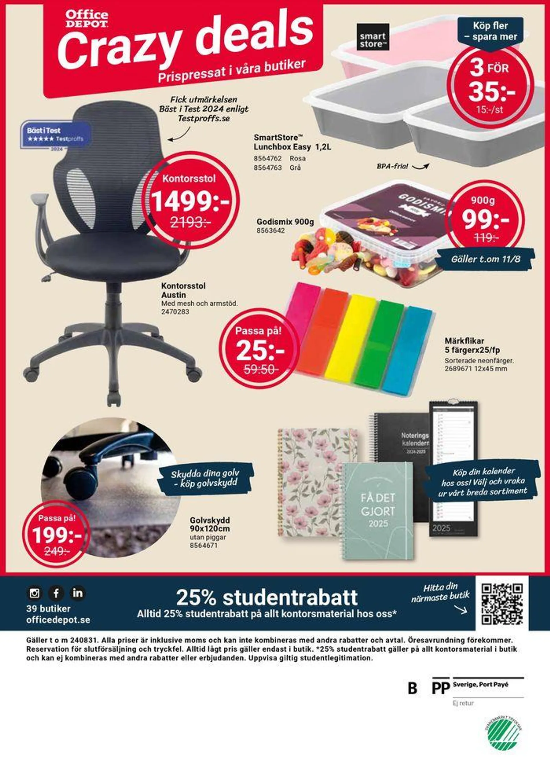 Office Depot - Månadens kampanjblad från 2 augusti till 16 augusti 2024 - Reklamblad sidor 12