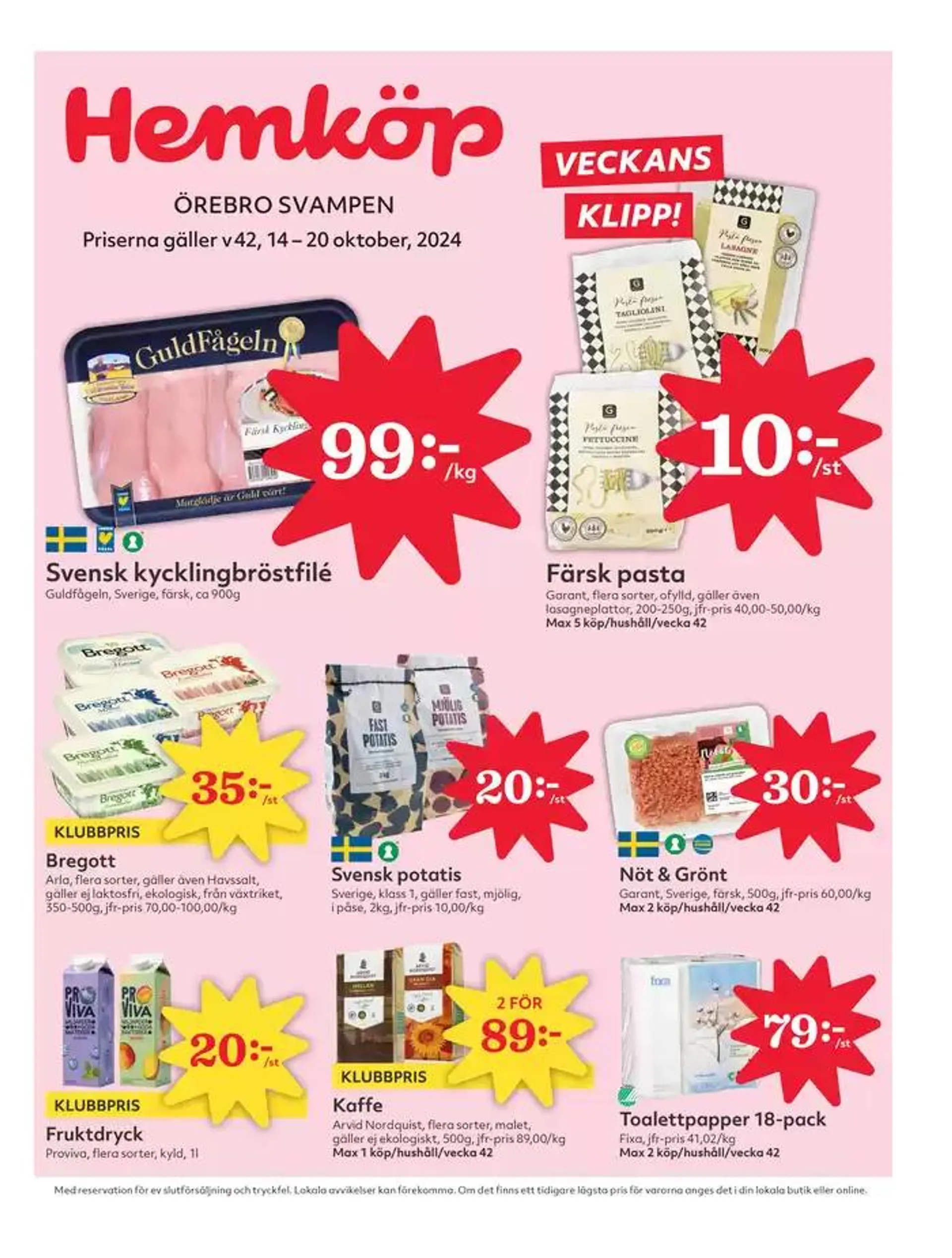 Aktuella specialerbjudanden från 14 oktober till 20 oktober 2024 - Reklamblad sidor 1