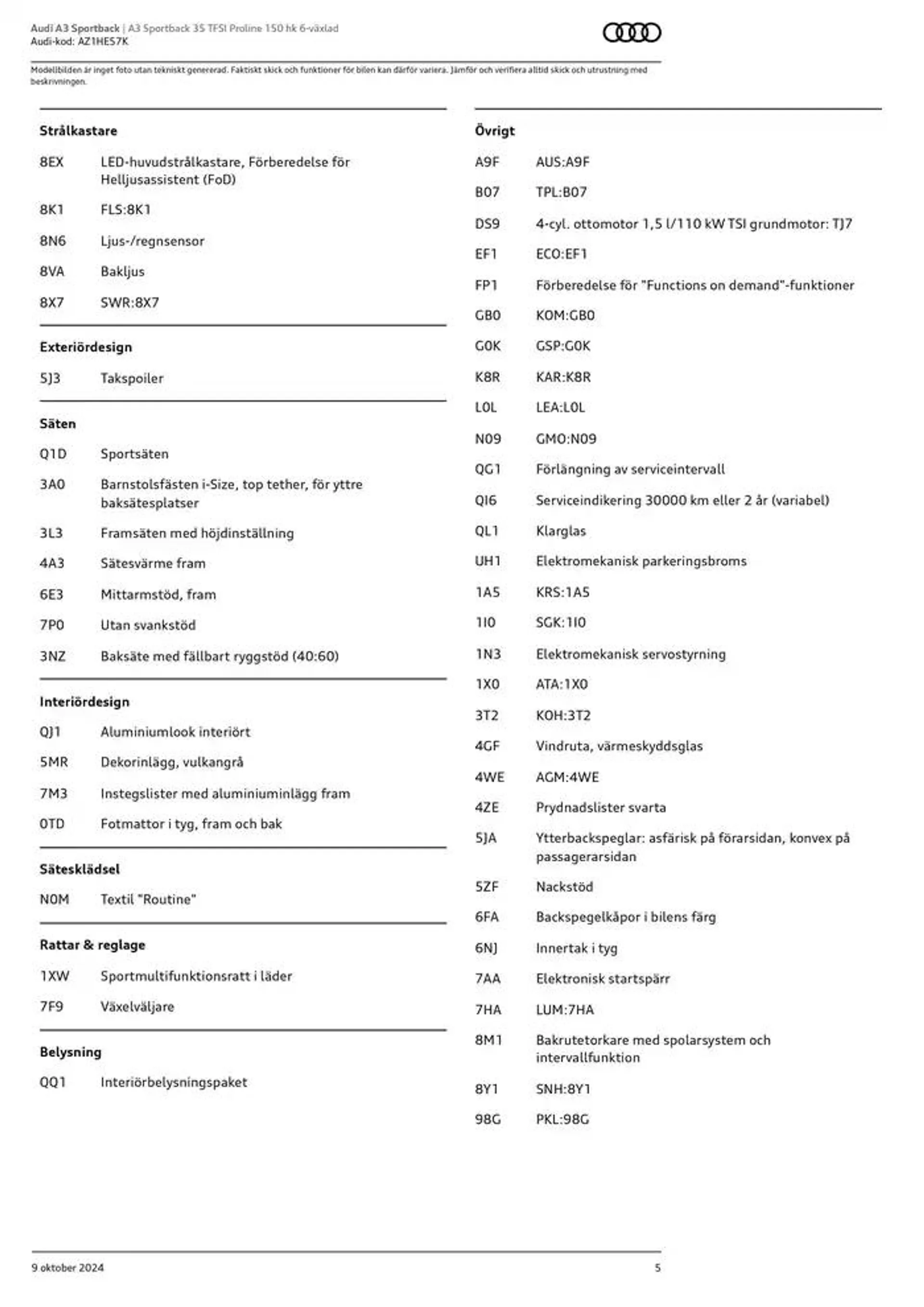 Audi A3 Sportback från 9 oktober till 9 oktober 2025 - Reklamblad sidor 5