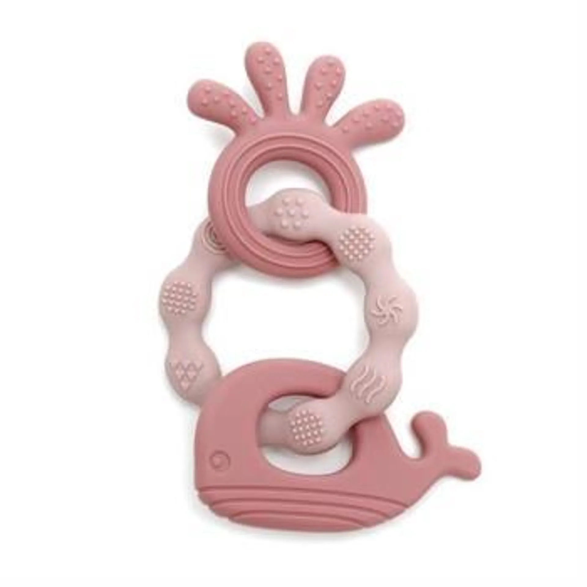 Magni - Teether bracelet silicone with silicone appendix - Dusty rose