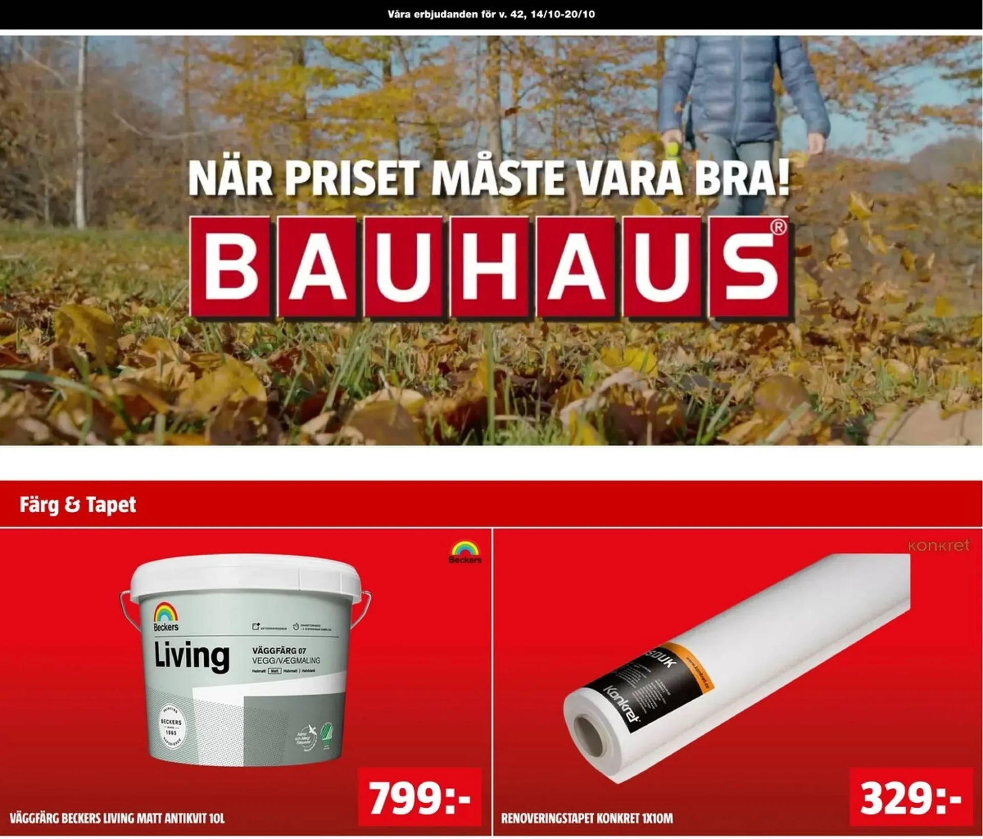 Bauhaus reklamblad från 14 oktober till 20 oktober 2024 - Reklamblad sidor 1