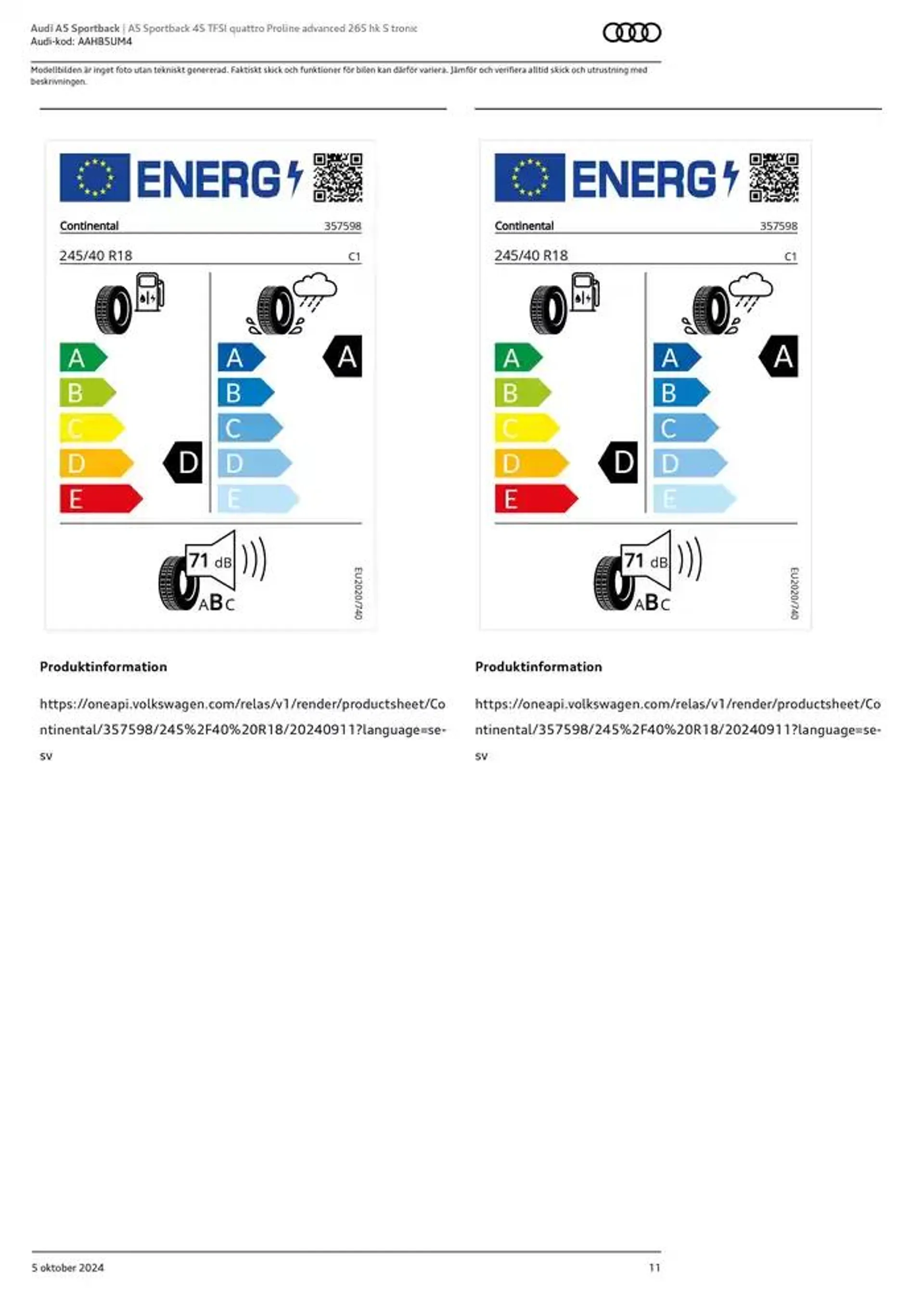 Audi A5 Sportback från 5 oktober till 5 oktober 2025 - Reklamblad sidor 11