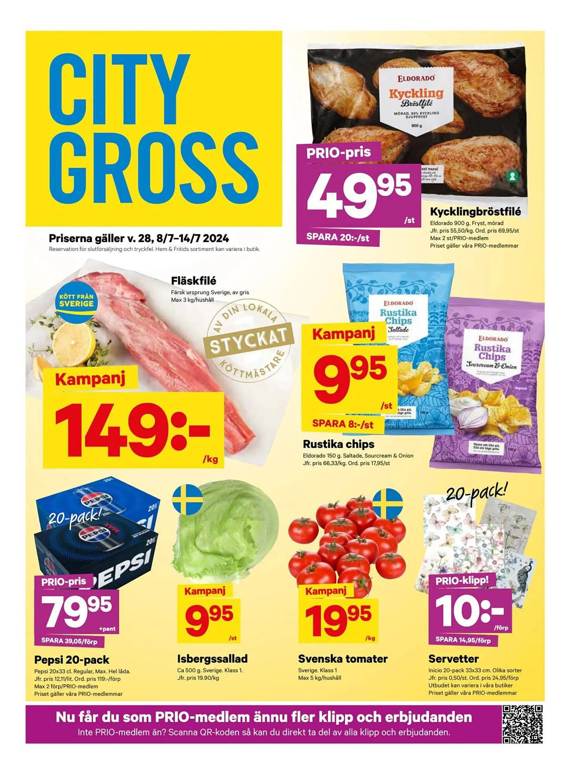 City Gross reklamblad från 7 juli till 14 juli 2024 - Reklamblad sidor 1