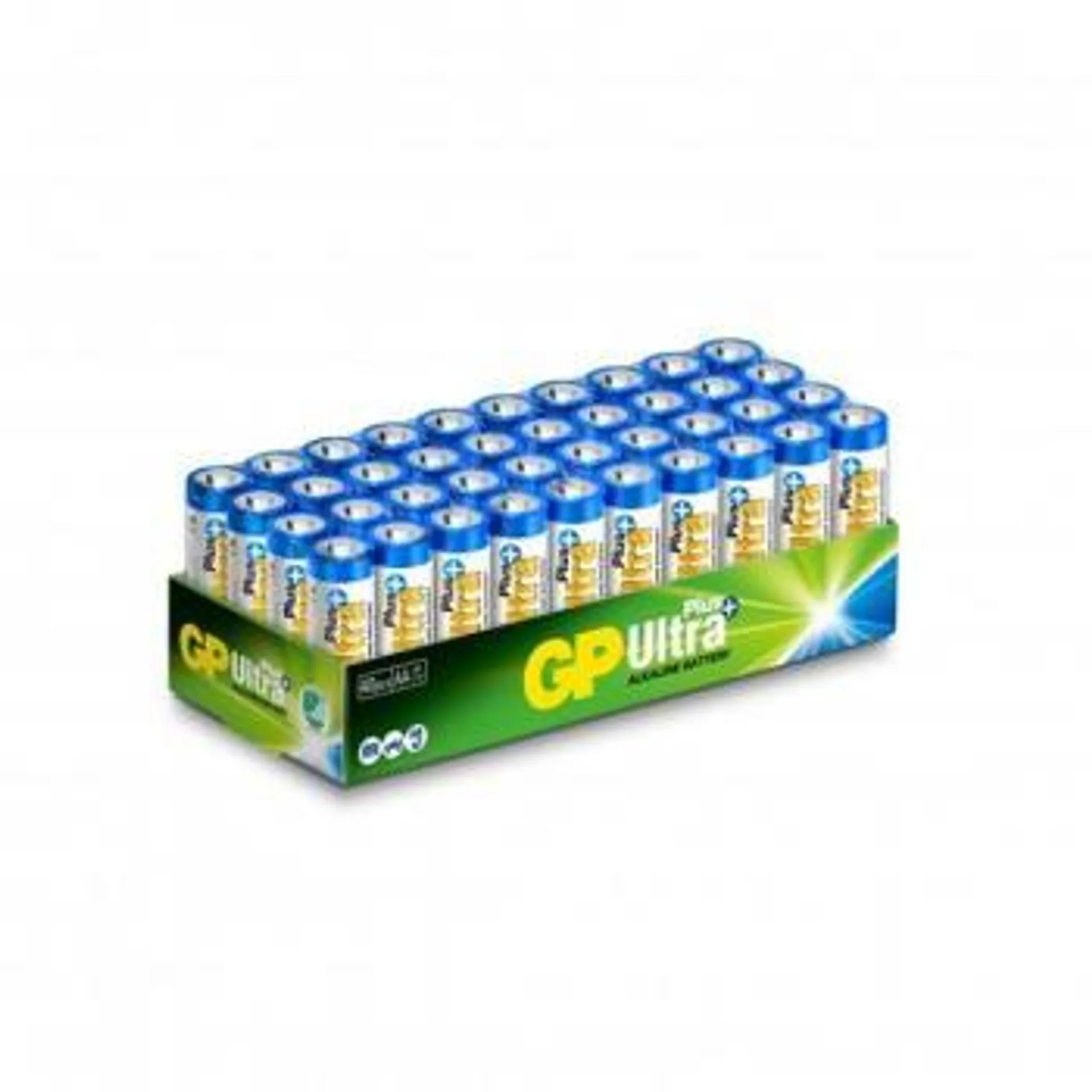 GP Ultra Plus Alkaline Battery, Size AA, 15AUP/LR6, 1.5V, 40-pack