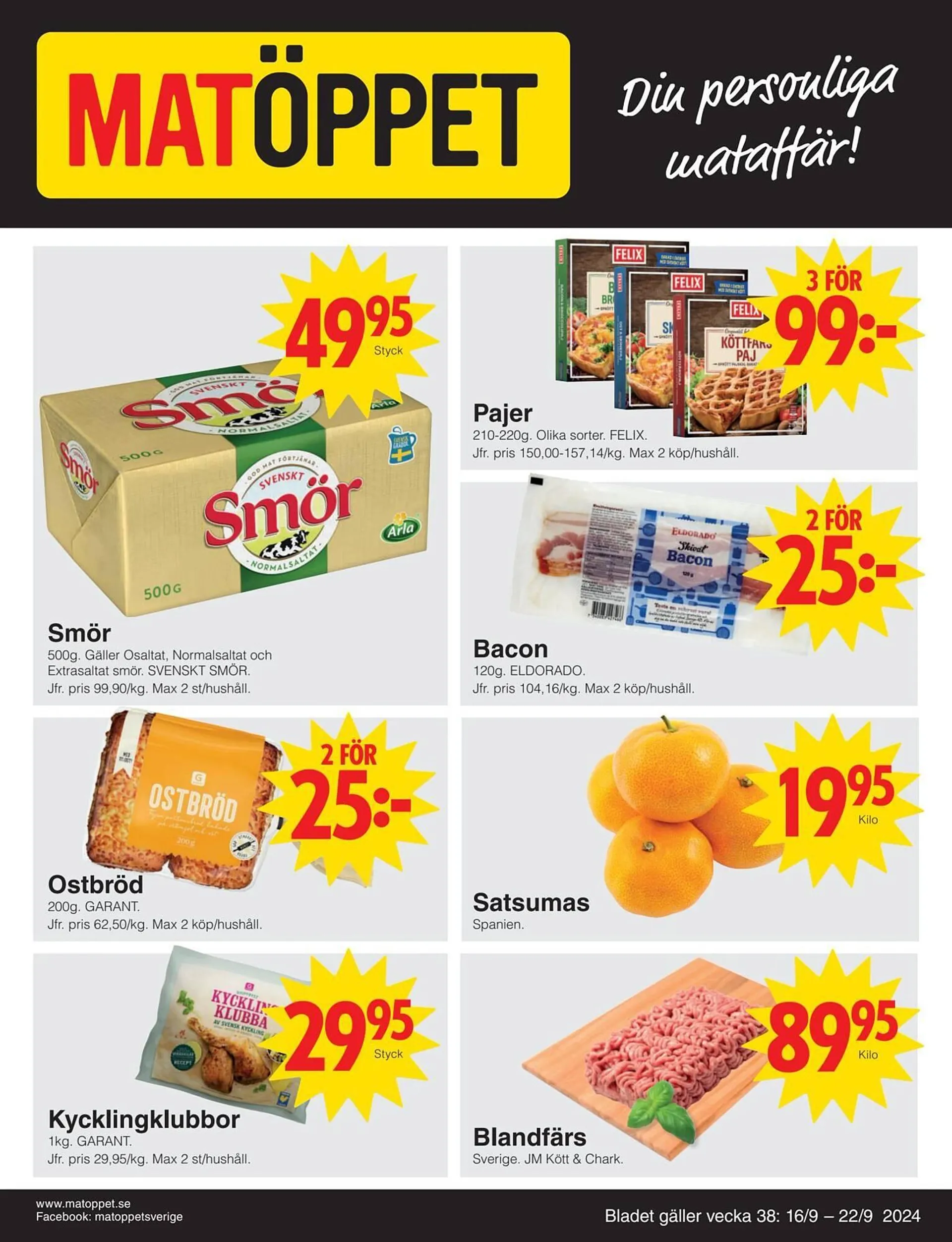 Matöppet reklamblad - 1